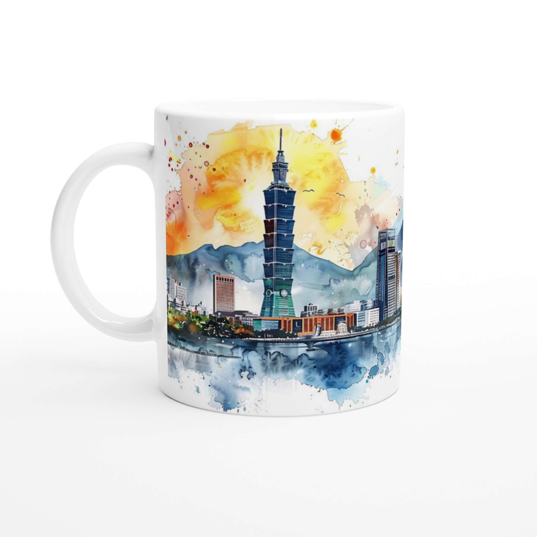 Stilren Keramikmugg - Stadslandskap i Akvarell | 11oz Premium Mugg i Flera Färger 1 0f3c7b7d-a7a6-4135-986c-4ad381be1477