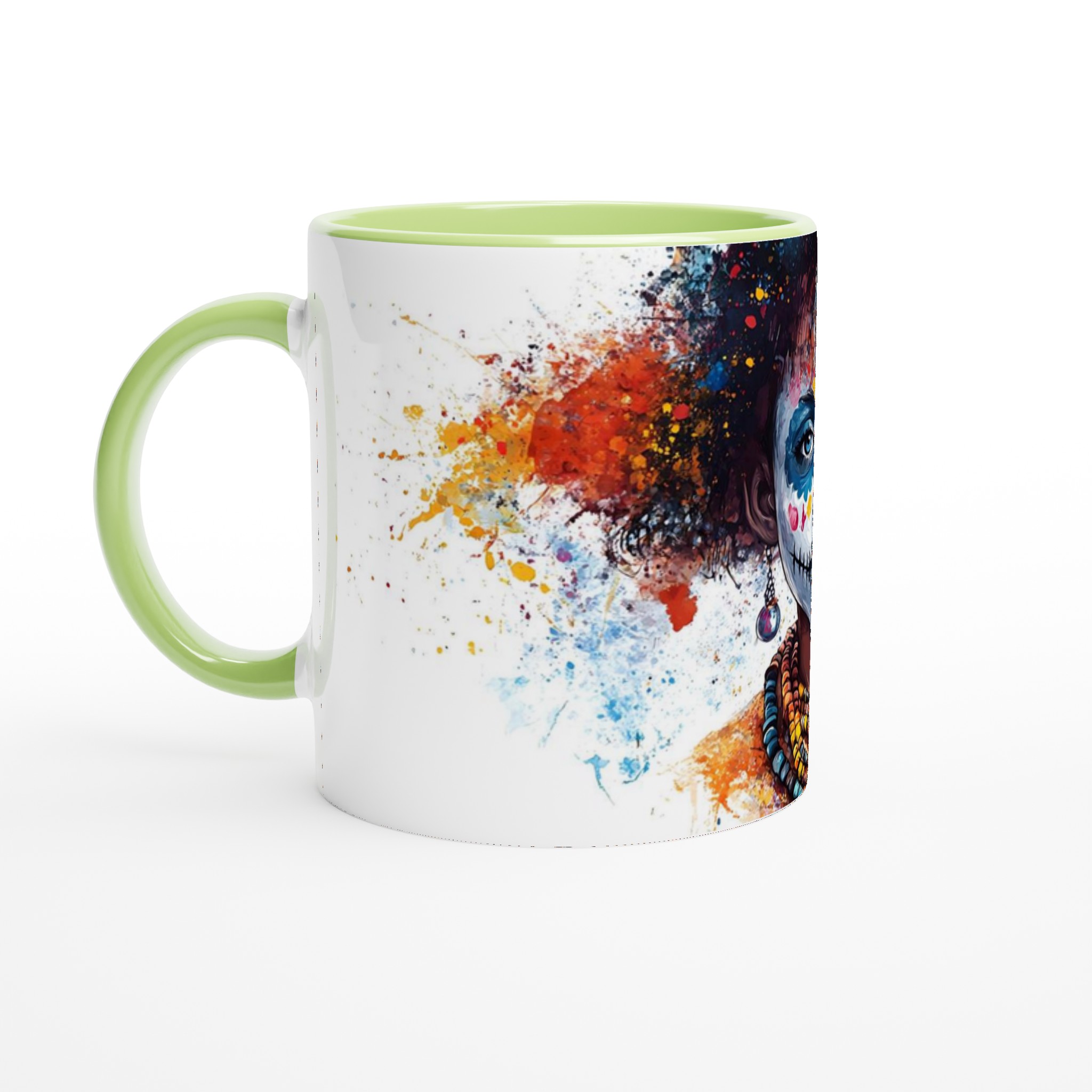 Mångfärgad Sugar Skull 11oz Keramisk Mugg – Konstnärligt Tryck & Valfri Färg 7 0f823c44-6ce3-40eb-a7e1-bc9c38249677