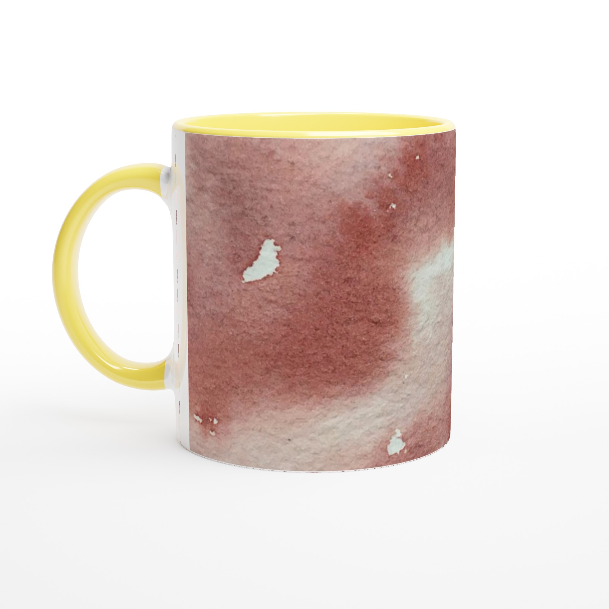 Vit 11oz keramisk mugg med konstnärlig akvarelldesign i mjuka jordtoner 3 0f87a35e-120d-48d5-9e79-926731a1dded