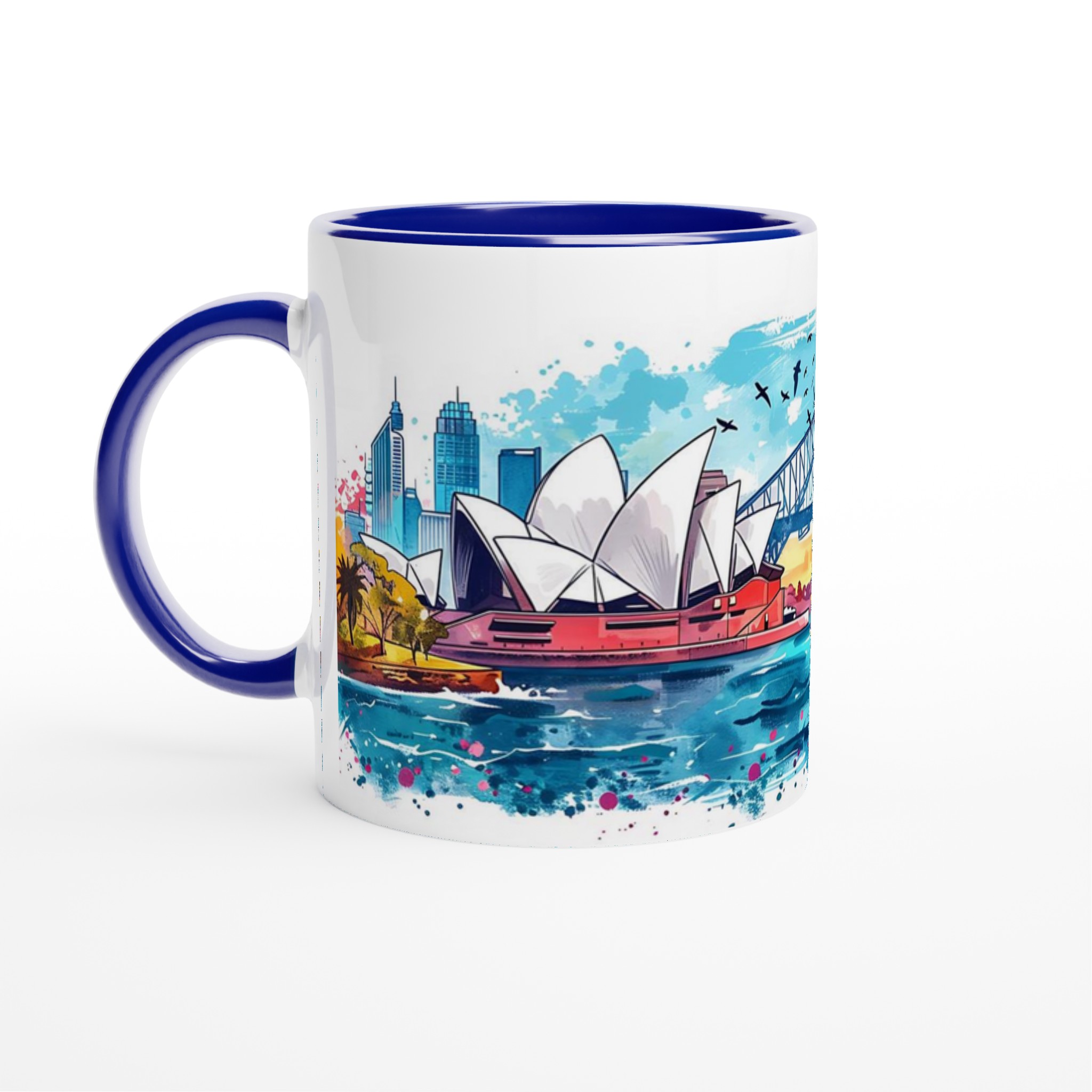 Sydney Skyline Akvarell Kaffemugg - En färgstark hyllning till Australien i ditt val av sju nyanser 2 0f986e11-9799-497e-b523-4c8768f9ab11