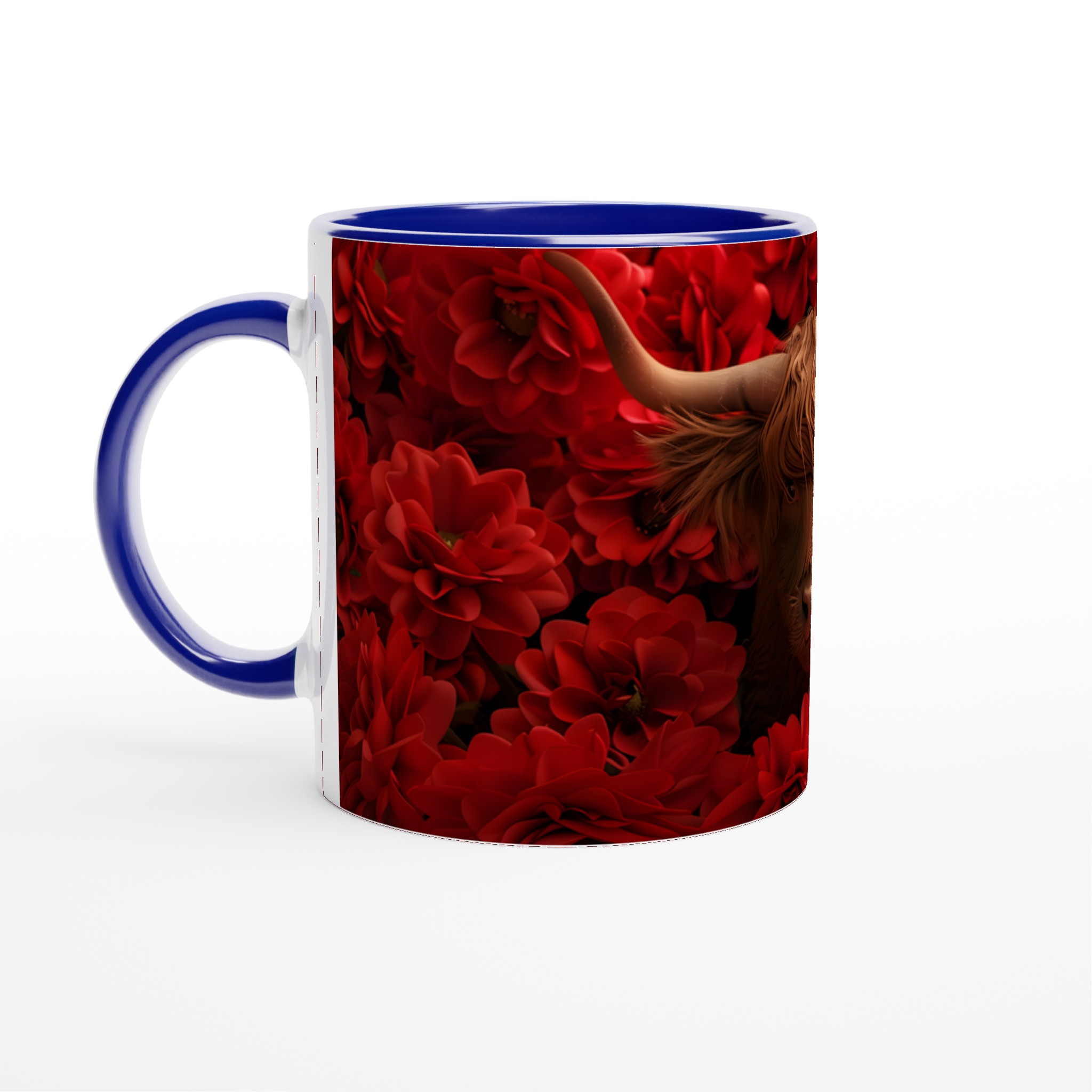 Red Blossom Highland Bull Keramikmugg – Rustik Charm i 7 Färger 2 0fa5466c-5ce6-4e2b-9096-6b425543aefb