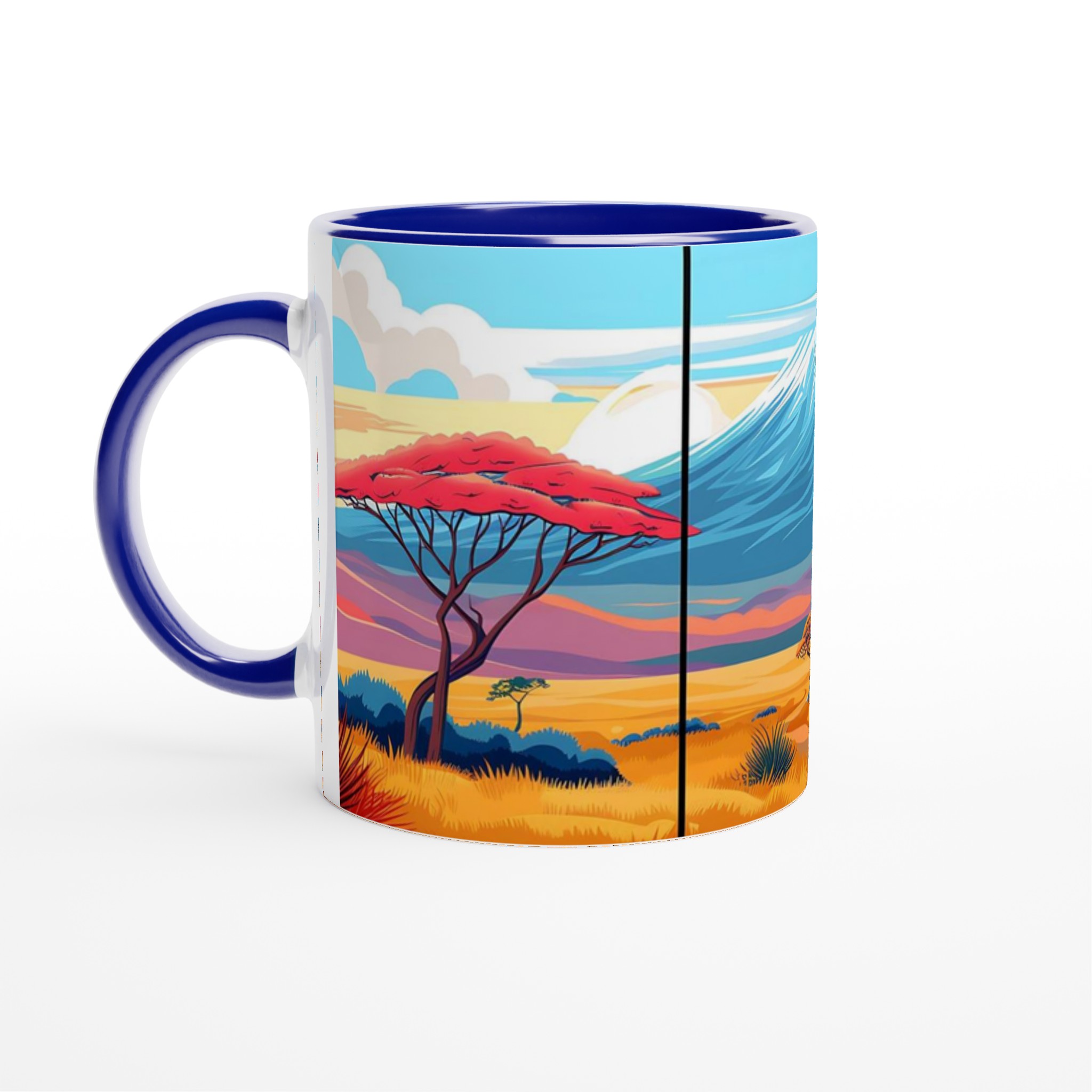 Kilimanjaro Solnedgång: Konstfull 11oz Keramikmugg i ditt val av sju livfulla färger 2 0fa6e432-ed6a-4302-903b-37718e188746