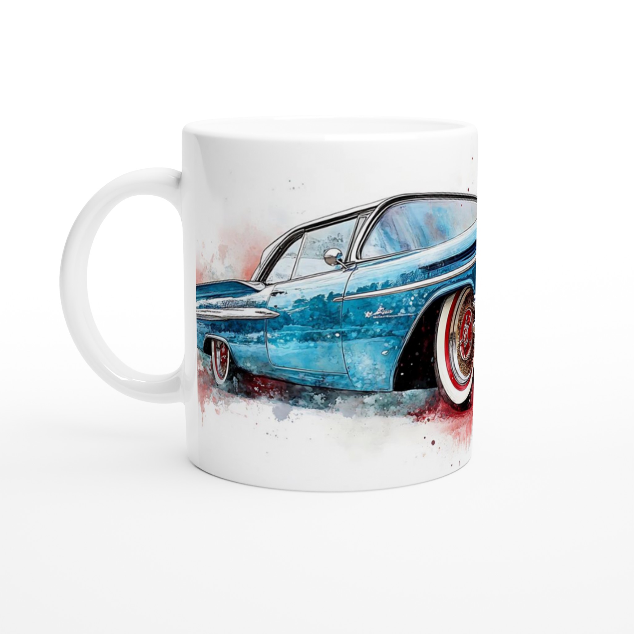 Klassisk Cadillac Vattenfärgsmugg – 11oz Keramikmugg i Vintage Amerikansk Bildesign 1 0facbcdc-a4ba-4c44-8daa-989b1fc754c1