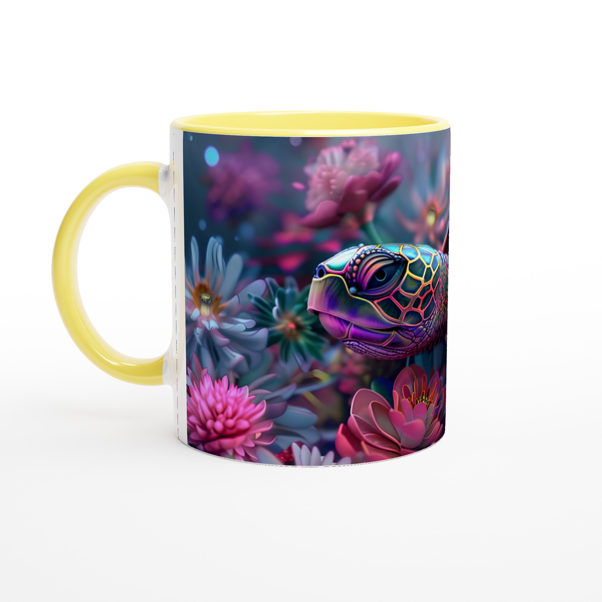 Färgsprakande Havssköldpadda 11oz Keramisk Mugg – Konstfull Design i Levande Nyanser 3 0fb57844-d6ec-44af-ab04-4bce9c9aebf4