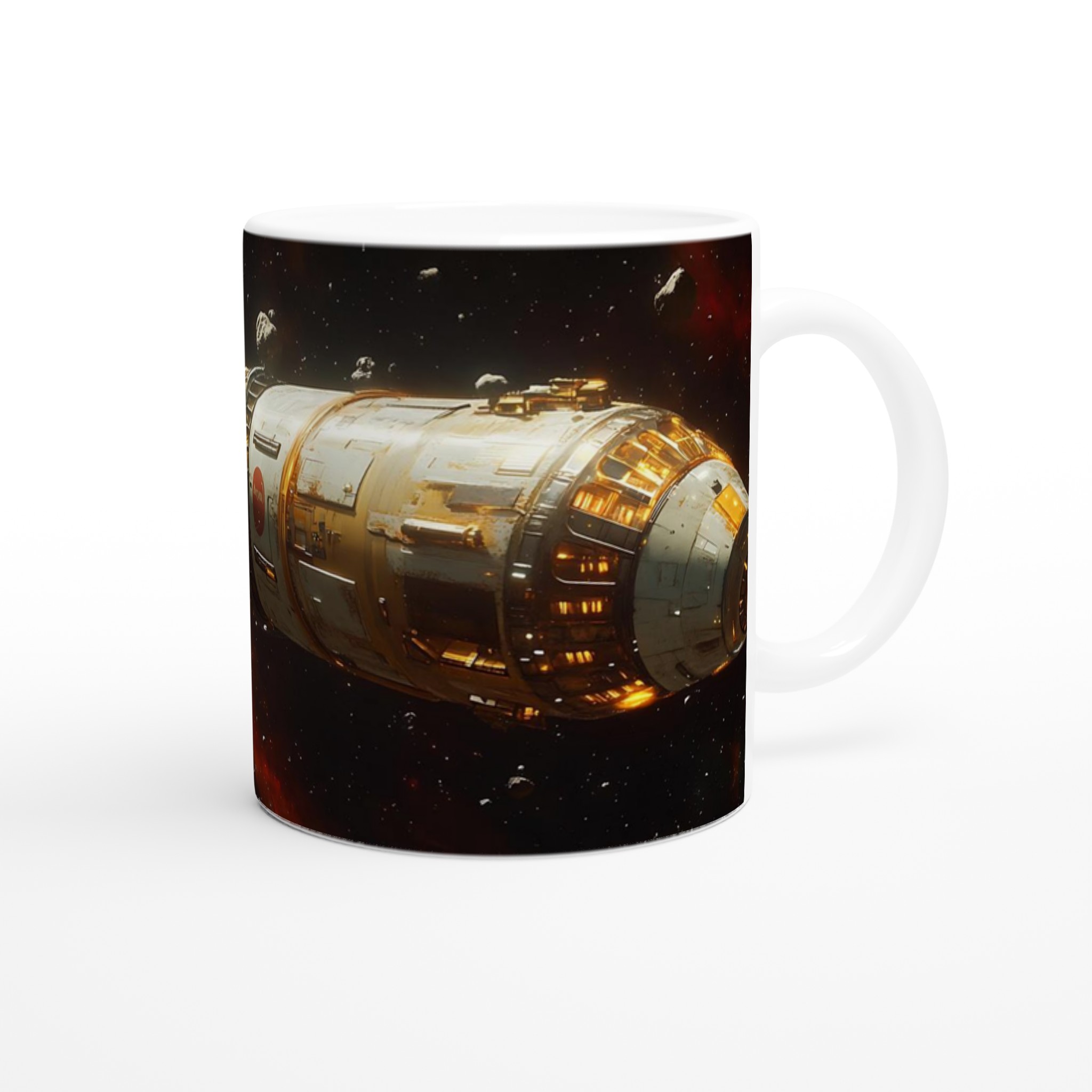 Kosmisk Färd: Rymdskeppsmugg i Premium Keramik – 11 oz Vit Mugg för Äventyrare 9 0fc809bb-8dfa-42d7-b183-fa75f432f10b