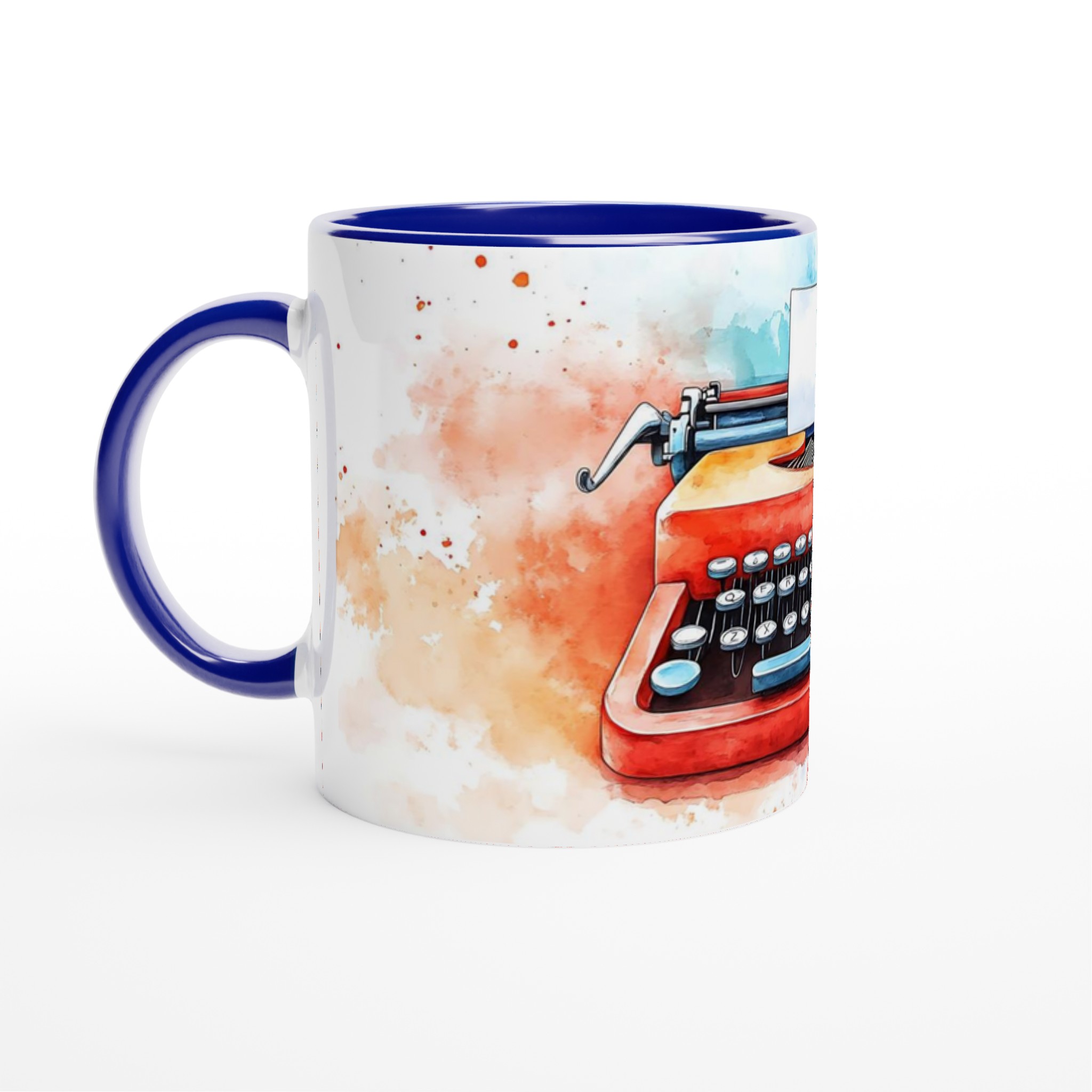 Retro Skrivmaskin Akvarellmugg – Kreativ Design i Valfri Färg, 11 oz Keramik 2 0ffd8372-4957-454a-98c1-40790b40cee5