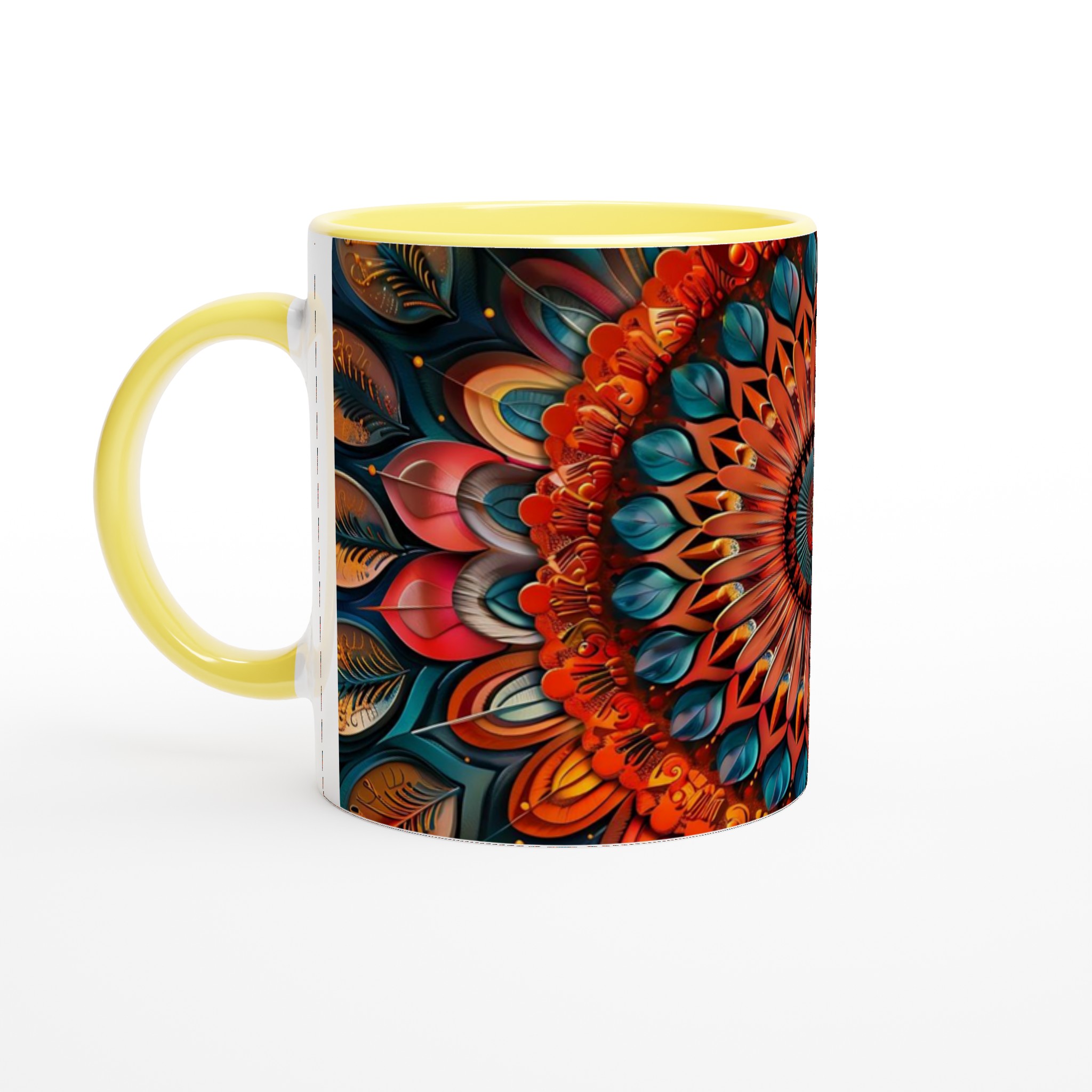Mångfärgad Mandala Keramikmugg - 11oz Konstnärlig Kaffekopp i Strålande Nyanser, Välj din Favoritfärg! 3 0fff51c4-d0f9-42b6-a29a-84d0e167705b