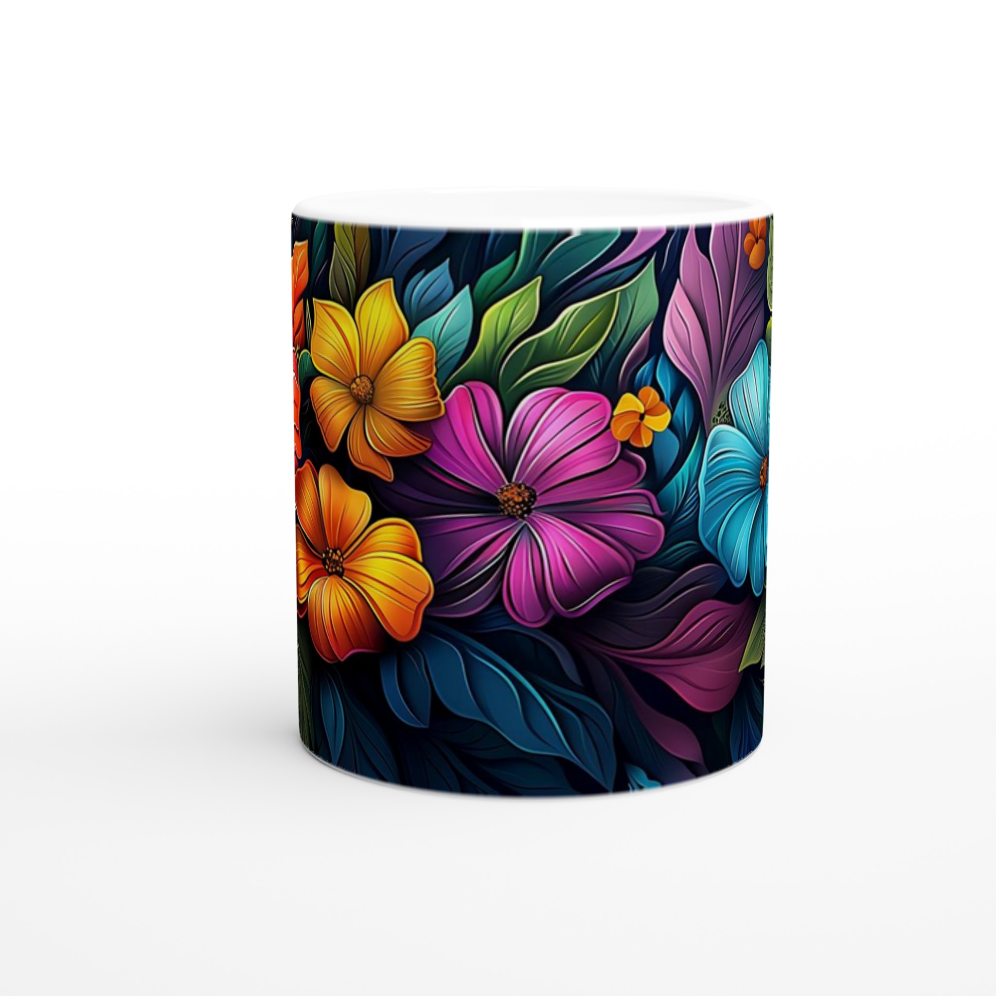 Tropisk Blomsterglädje 11oz Keramikmugg – Färgglada Sommarblommor i Ditt Val av 7 Livfulla Färger 8 10019526-11b6-424f-b154-667986c6f338