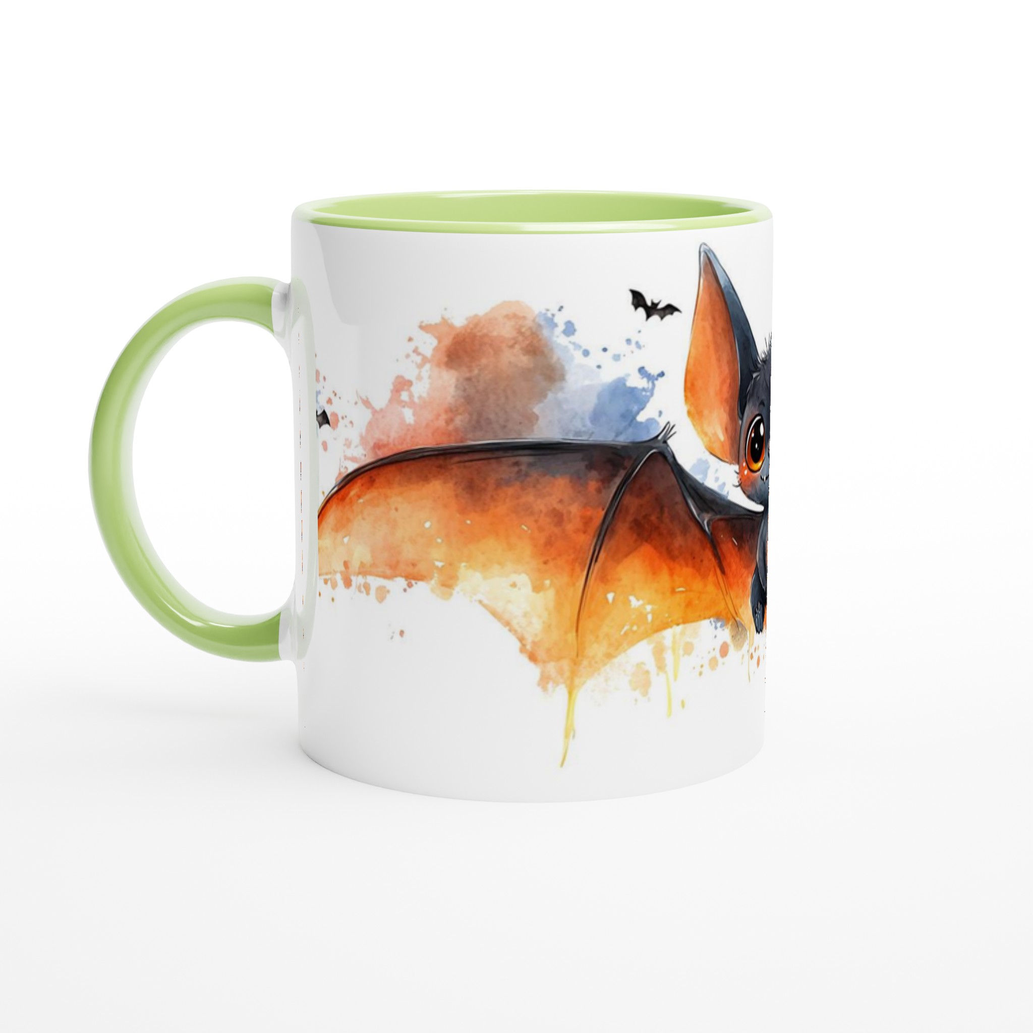Söt Vattenfärg Fladdermus Mugg - Halloween Kaffekopp med Lekfull Design & Valfri Färg 7 101900a2-d743-4251-9af8-c6790fd2f545