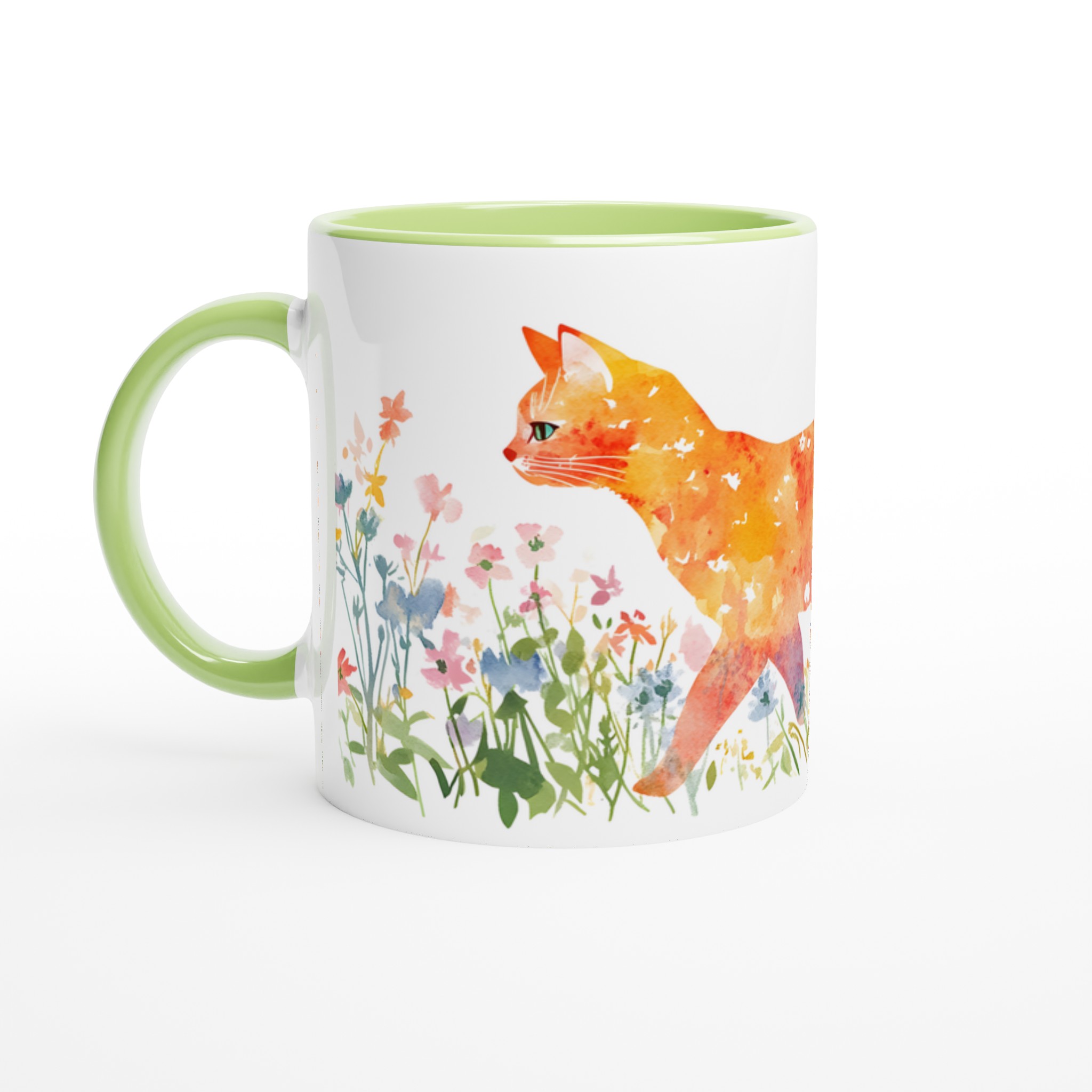 Mugg med Akvarellkatt i Blomsterhav – Välj din Färg för en Personlig Touch! 7 1087b955-b3e4-4920-a373-ee04261c213a