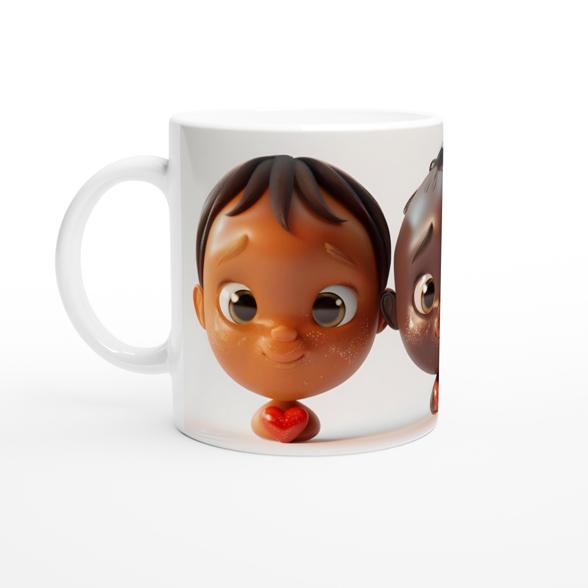 Kärlek & Mångfald 11oz Keramikmugg – Barnansikten med Hjärtan i Ditt Val av Färg 1 10afafd2-8205-4113-8c1f-6b64ab591c20