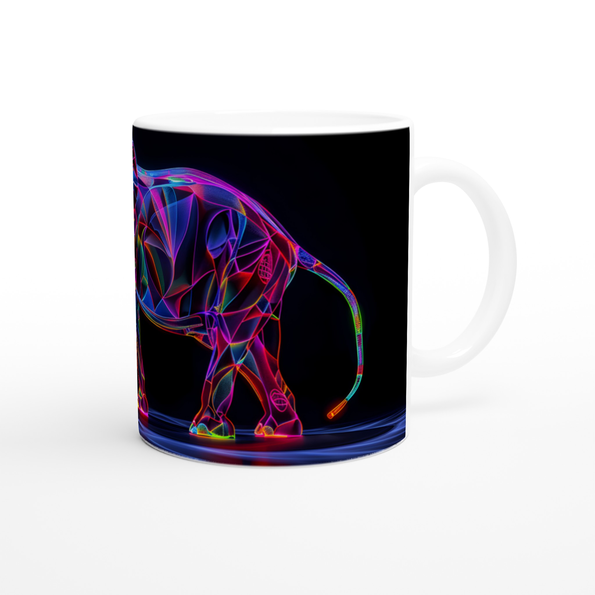 Neon Elefant Design Mugg – Lysande 11oz Keramikmugg i ditt Val av Färg 9 10ececb9-8521-4150-9f10-0d3b9fdeef80