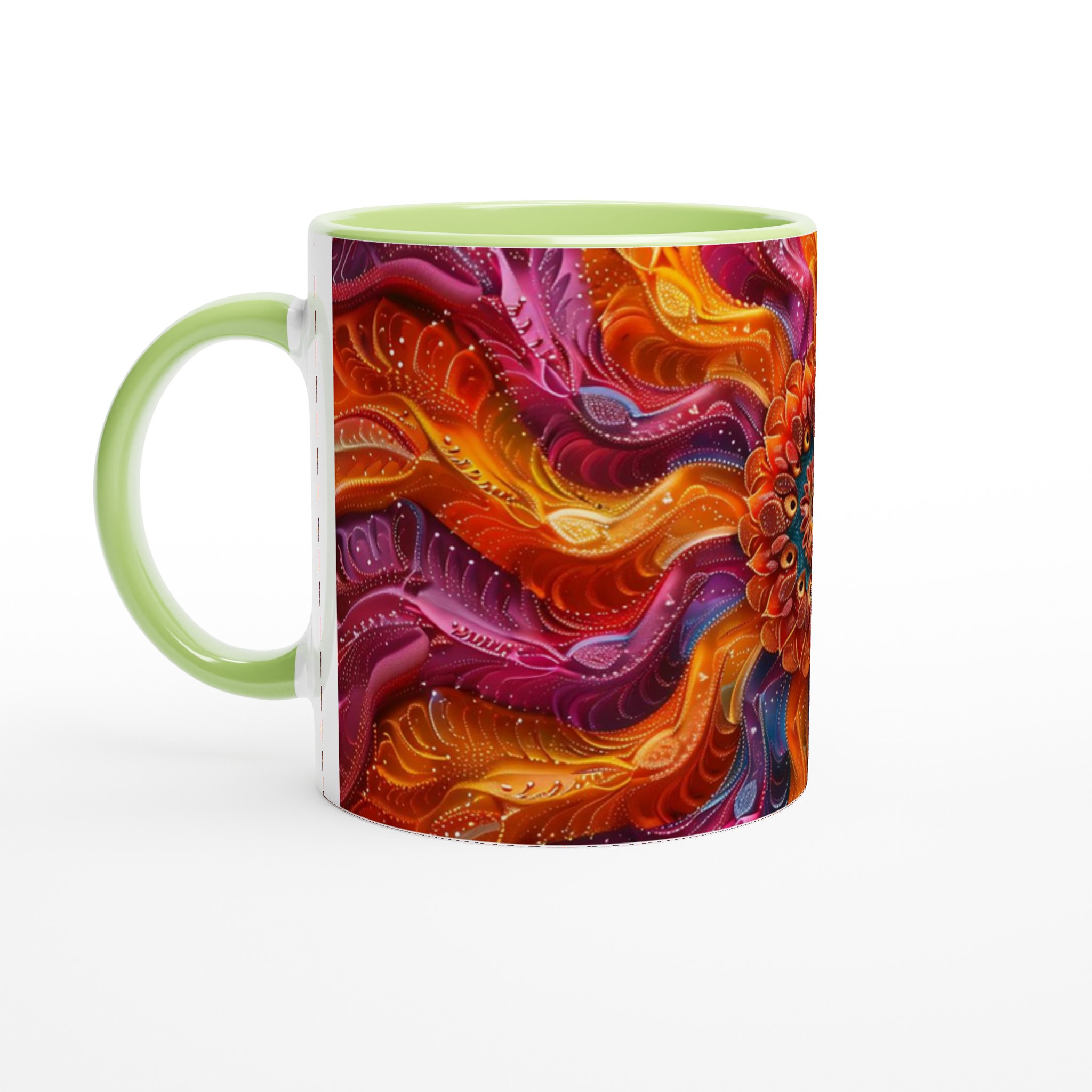 Abstrakt Mandala Keramikmugg - 11oz, Välj Bland Flera Levande Färger 7 10fb0737-e412-4a4a-a8d5-6b42977bd7d2