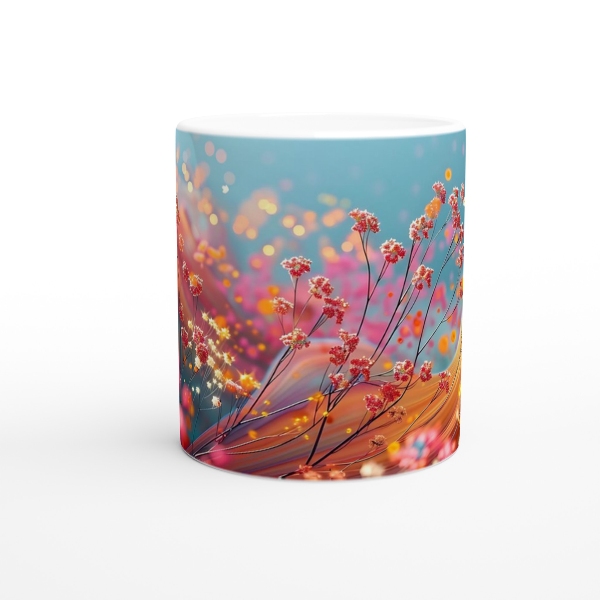 Färgsprakande Blomsterdröm: 11oz Keramikmugg i ditt val av sju livfulla färger 8 10fc26c2-d142-40a1-a106-2b11f3784582