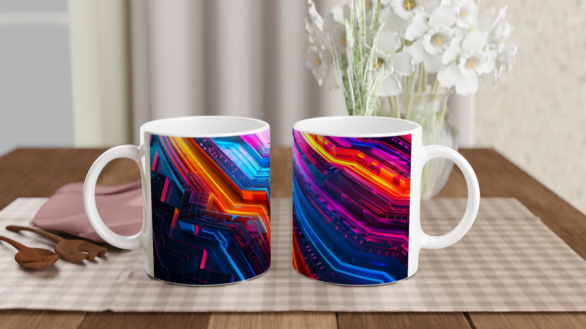 Neon Circuitry Design 11oz Keramisk Mugg – Lysande Abstrakt Konst för Din Kaffestund 10 110f8944-85b8-4b67-99e0-3ac43a0a93b6