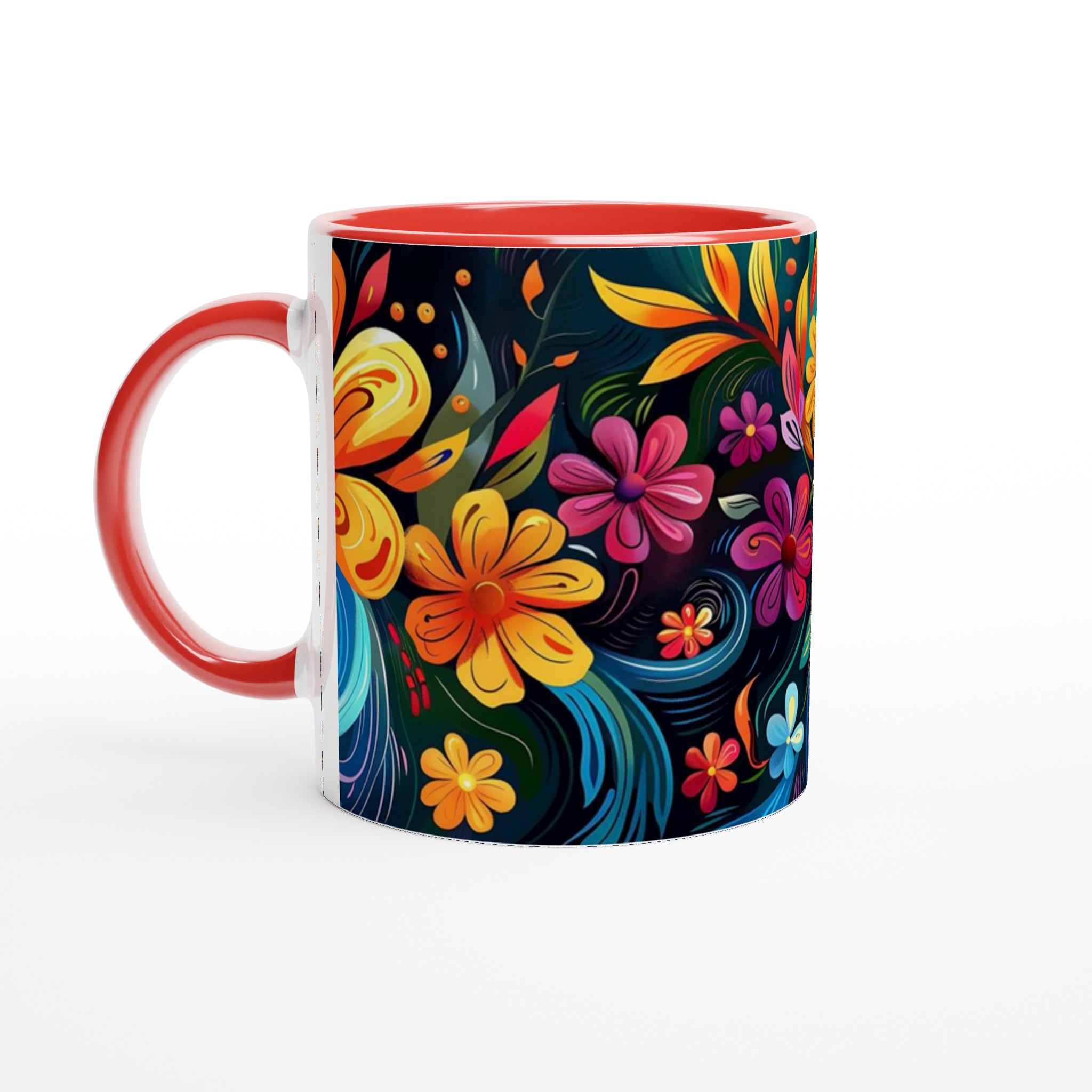 Abstrakt Blommig 11oz Keramikmugg – Färgglad Design för Kaffeälskare, Välj Din Favoritfärg! 5 11699d1d-693f-407c-b8e8-bf63e94724e2