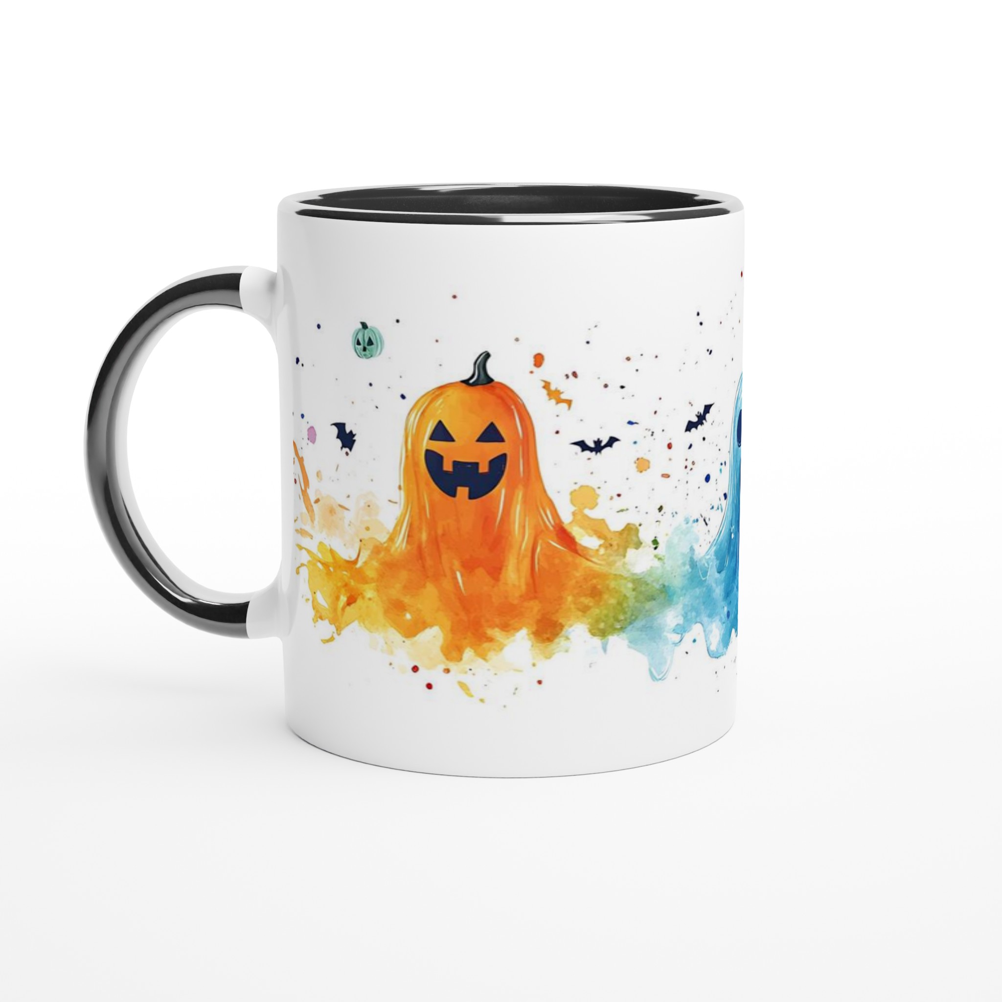 Spöklikt Söt Halloween Mugg - Akvarell Pumpa & Spöken i Flera Färgval 4 116c65d5-d06c-4707-9250-9cb681ab1dd9