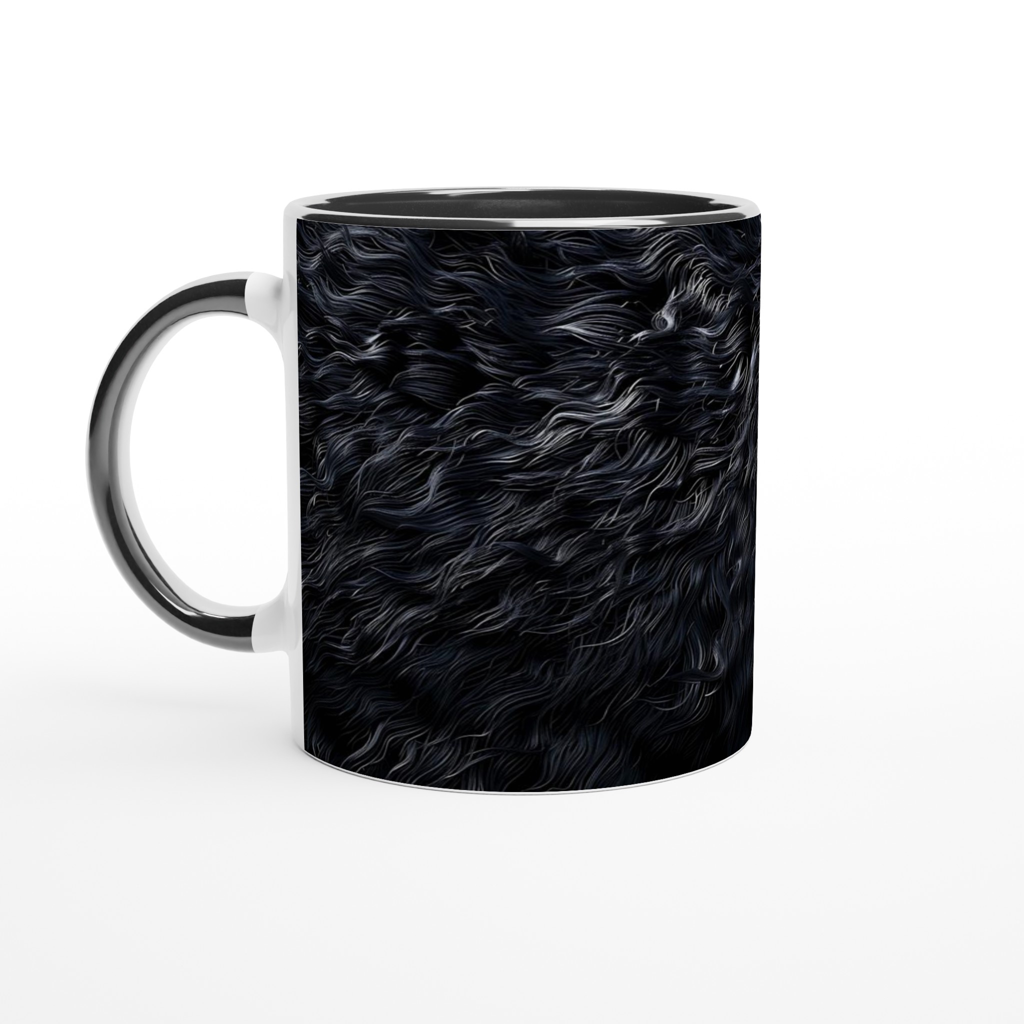Vit 11oz Keramisk Mugg med Elegant Svart Struktur i Din Favoritfärg 4 1180ed51-870c-4861-9aaa-210b1117d264
