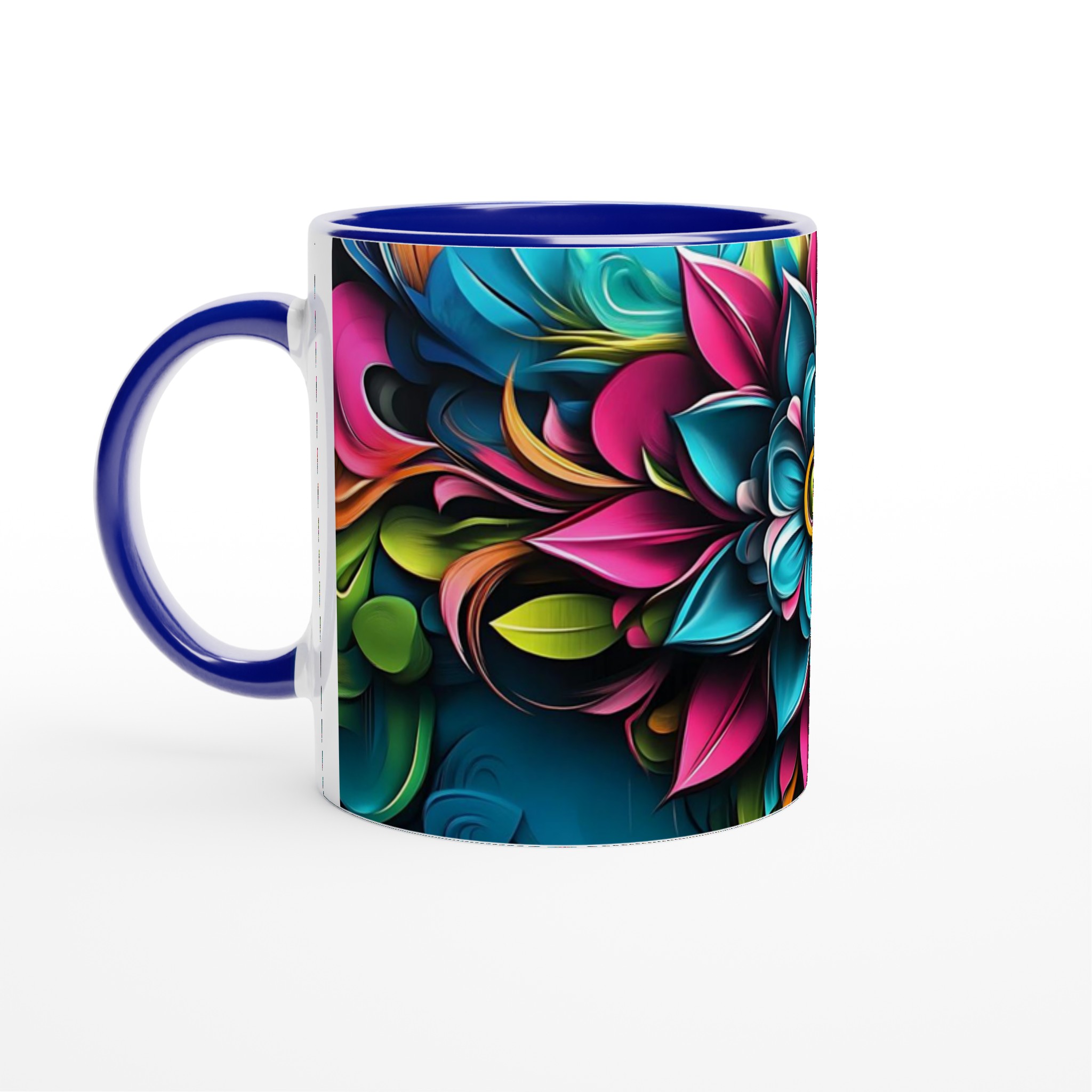 Abstrakt Mandala Blommig 11oz Keramisk Mugg – Färgglad Psykedelisk Konst för Ditt Fika 2 118683aa-9b33-415b-b085-4bb216d4b604