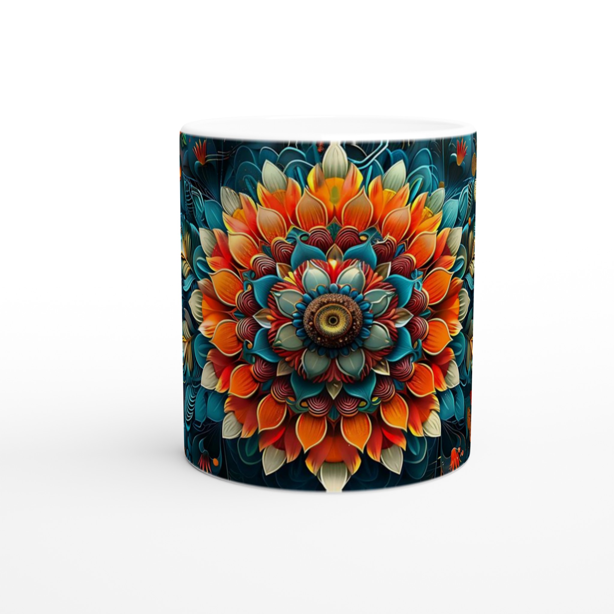 Tropisk Färgexplosion – 11oz Keramikmugg med Levande Blomdesign i ditt Val av Färg 8 118d76a0-3bd2-4faa-9fbe-41b7baca32d3