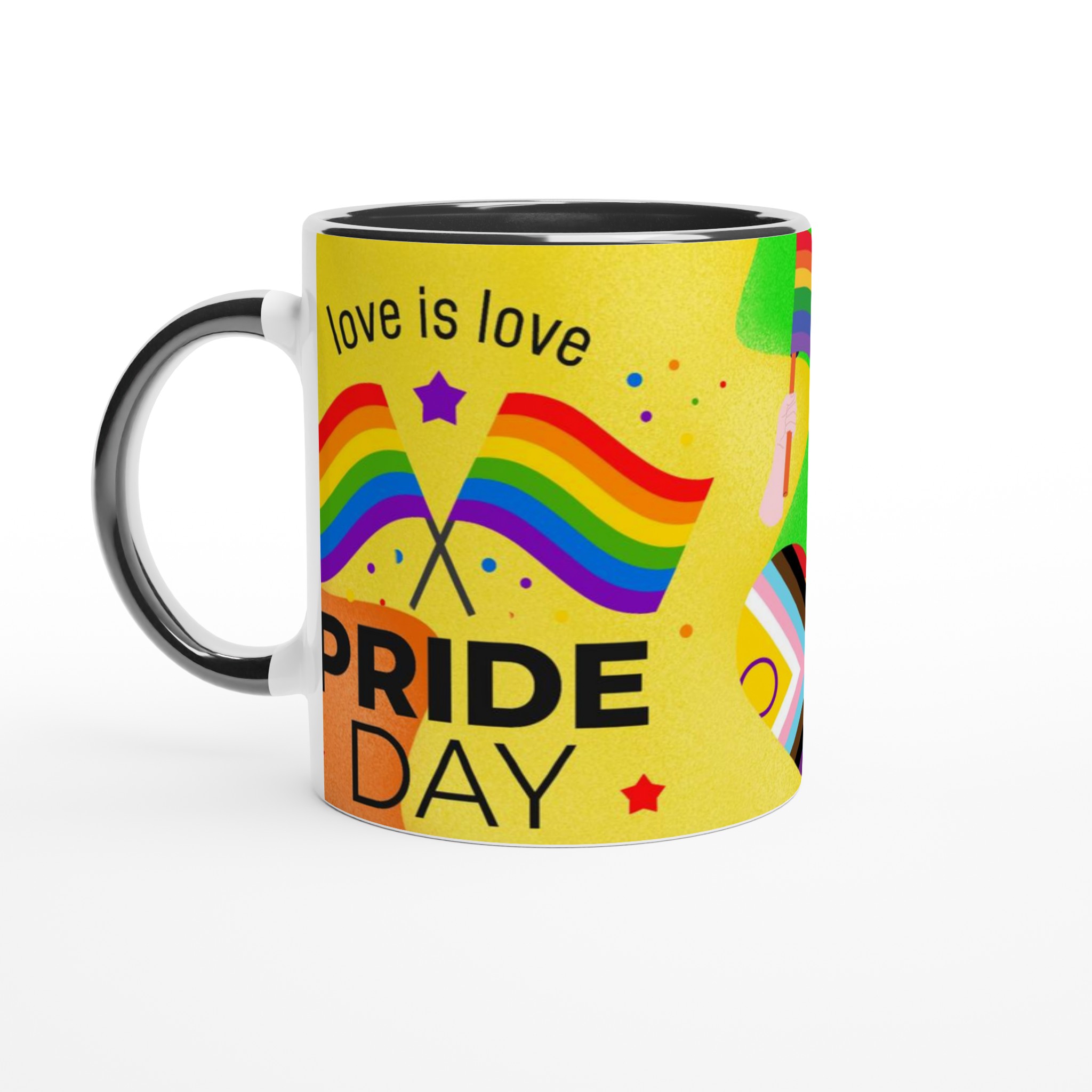 Vit 11oz keramisk mugg med färgstarkt Pride Day-motiv – välj bland sju livfulla färger 4 11d4b7f7-dfec-4d53-91e0-cac7c08fe051