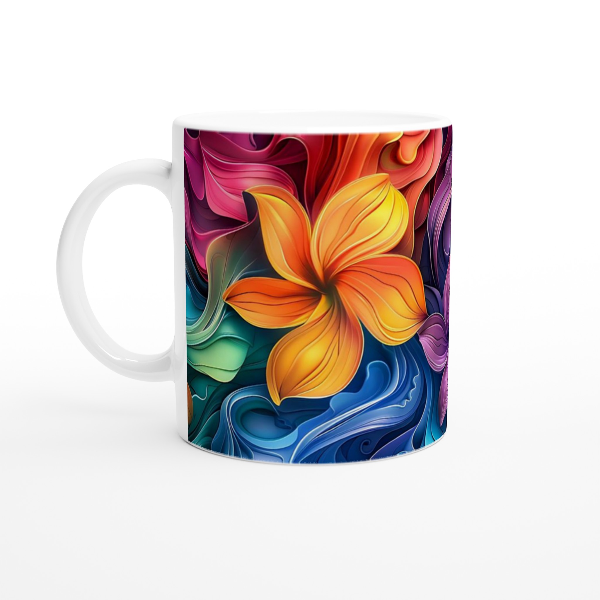 Tropisk Blomsterglädje 11oz Keramikmugg – Vibrerande Färgexplosion i Ditt Val av 7 Nyanser 1 12484eb7-13e3-413f-97c4-b07b21a1de08