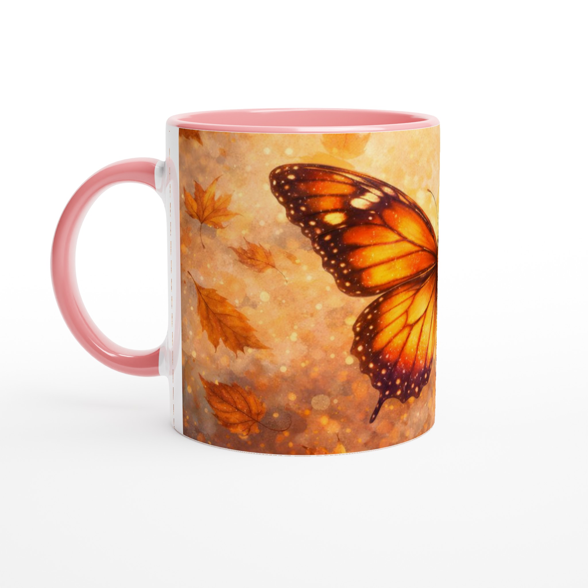 Vit 11oz Keramisk Mugg med Glödande Fjärilsdesign i Fem Vackra Färger 6 124b5418-041d-422e-b904-3f9d481a3d0f