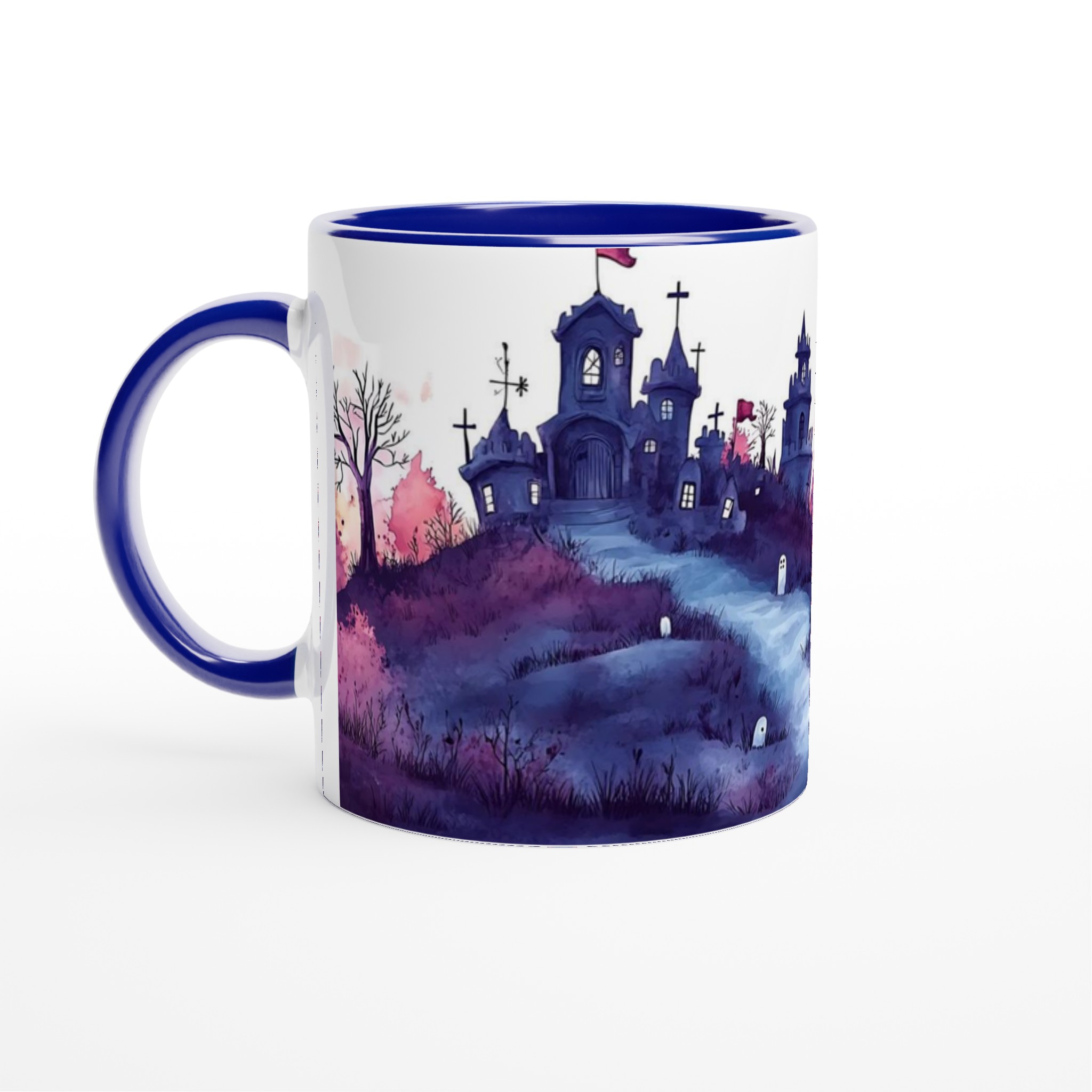 Mystisk Spökslott Mugg i Akvarell – 11oz Keramikmugg för Halloween & Mysiga Stunder, Välj din färg! 2 125b331b-cfbe-4301-9b5e-1f4970056ba4