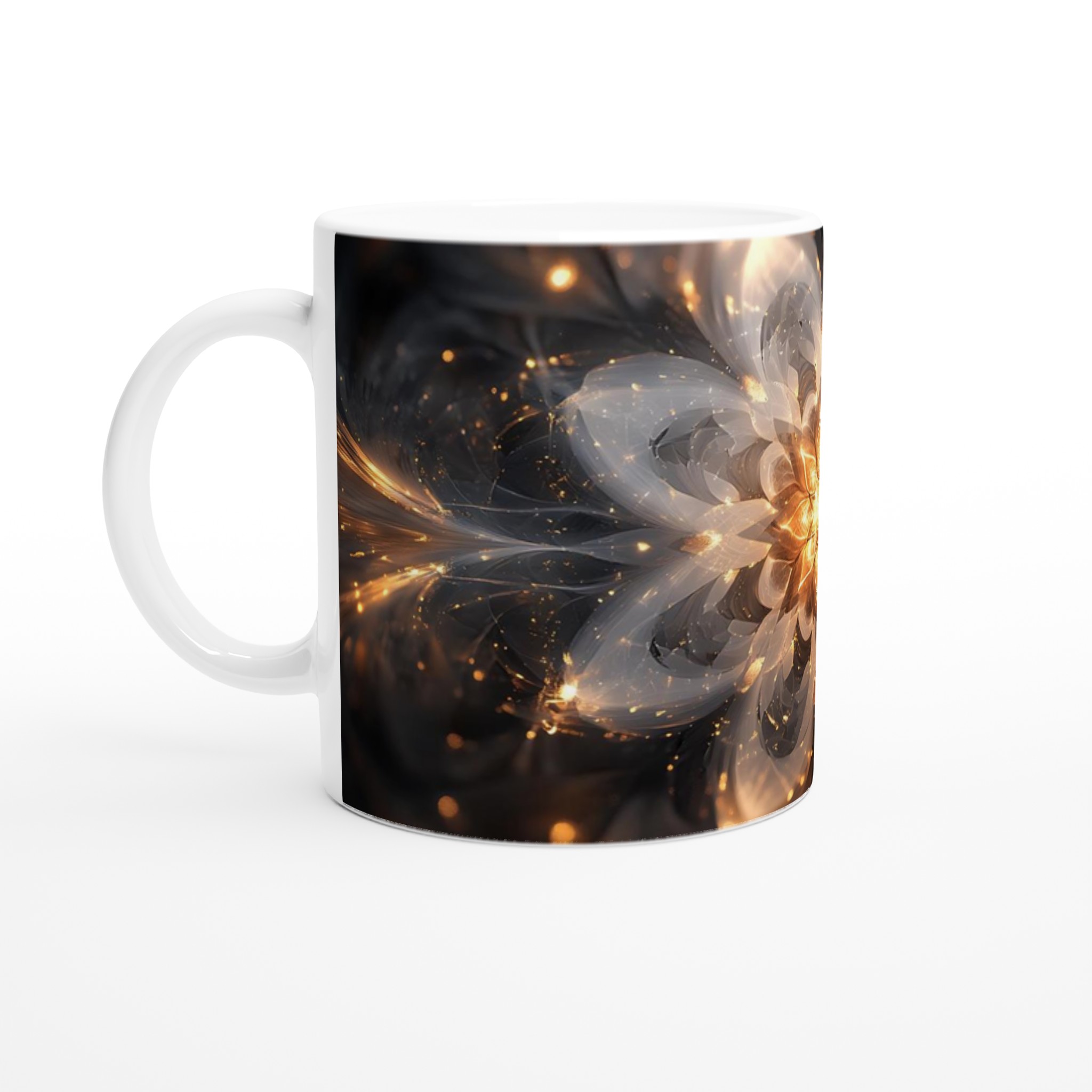 Abstrakt Gyllene Blomma 11oz Keramisk Mugg – Lysande Design för Din Favoritdryck 1 125f5af4-d914-4887-a8ff-0f69802df02b