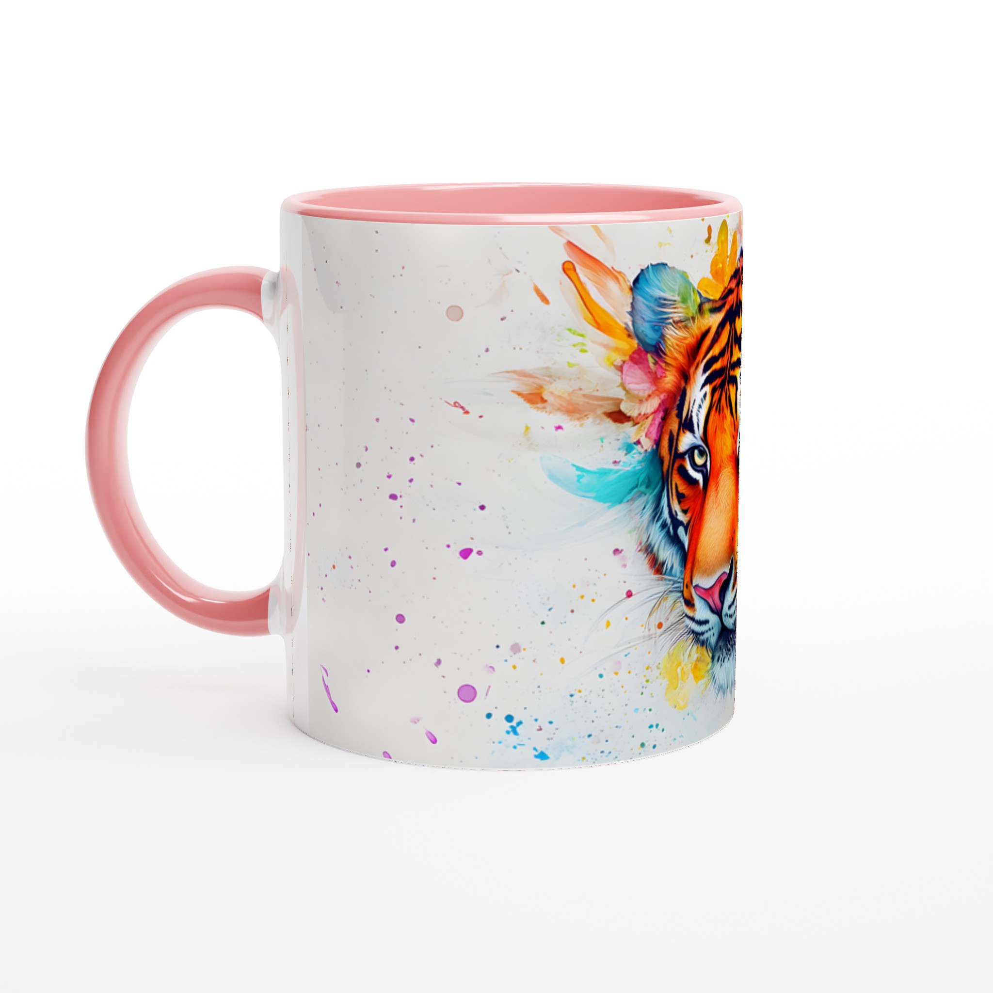Färgsprakande Tiger Keramikmugg – Konstnärlig 11oz Kaffemugg med Akvarelldesign 6 1272c840-893c-47df-ab18-45ad0c91f840