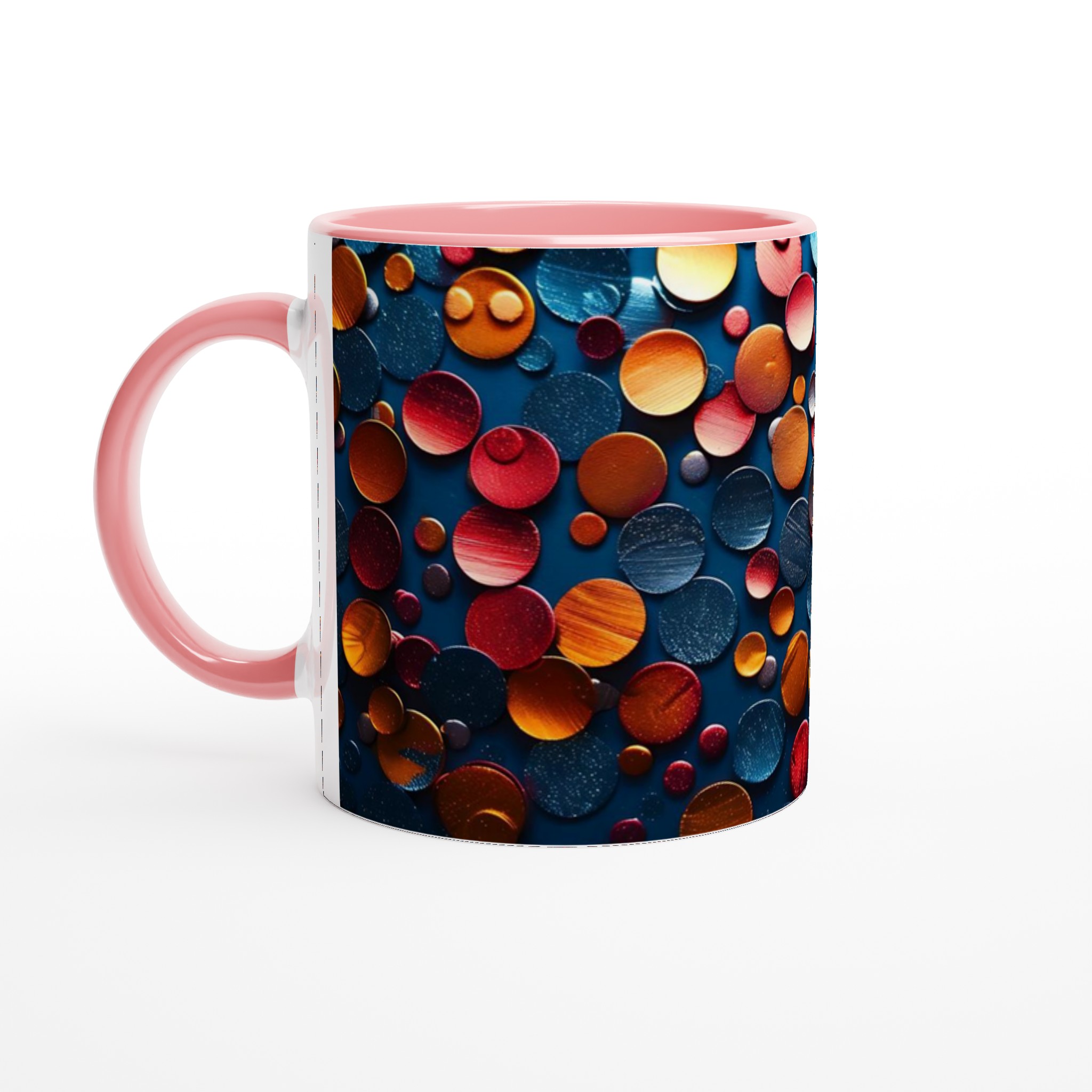 Abstrakt Punktmönster Keramikmugg – 11 oz i ditt val av sju livfulla färger 6 127f402b-7ac0-4728-9d1b-cacbc2c92b8d