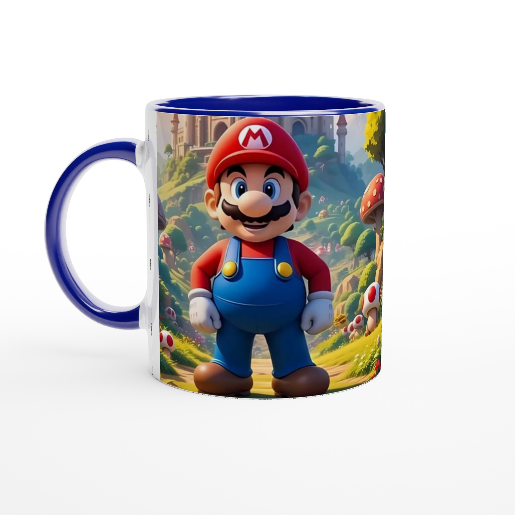 Vit 11oz keramisk mugg med färgstarkt Mario-tema – välj bland sju livfulla keramiska färger 2 12d5e631-8002-4ea7-b698-ad0072929f4e