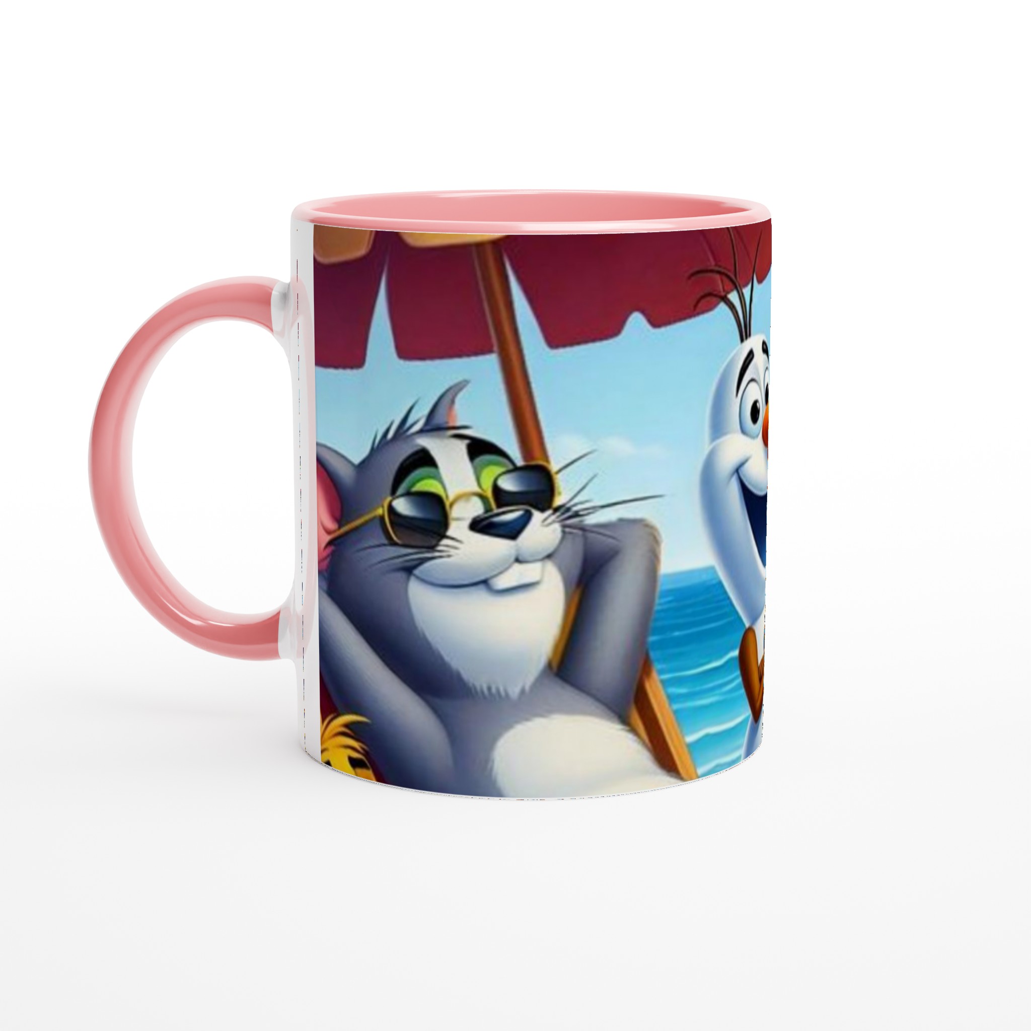 Vit 11oz keramisk mugg med lekfulla sommarvänner i färgstarkt tryck 7 1301cf17-9854-4a5c-b4db-8042bb38833d
