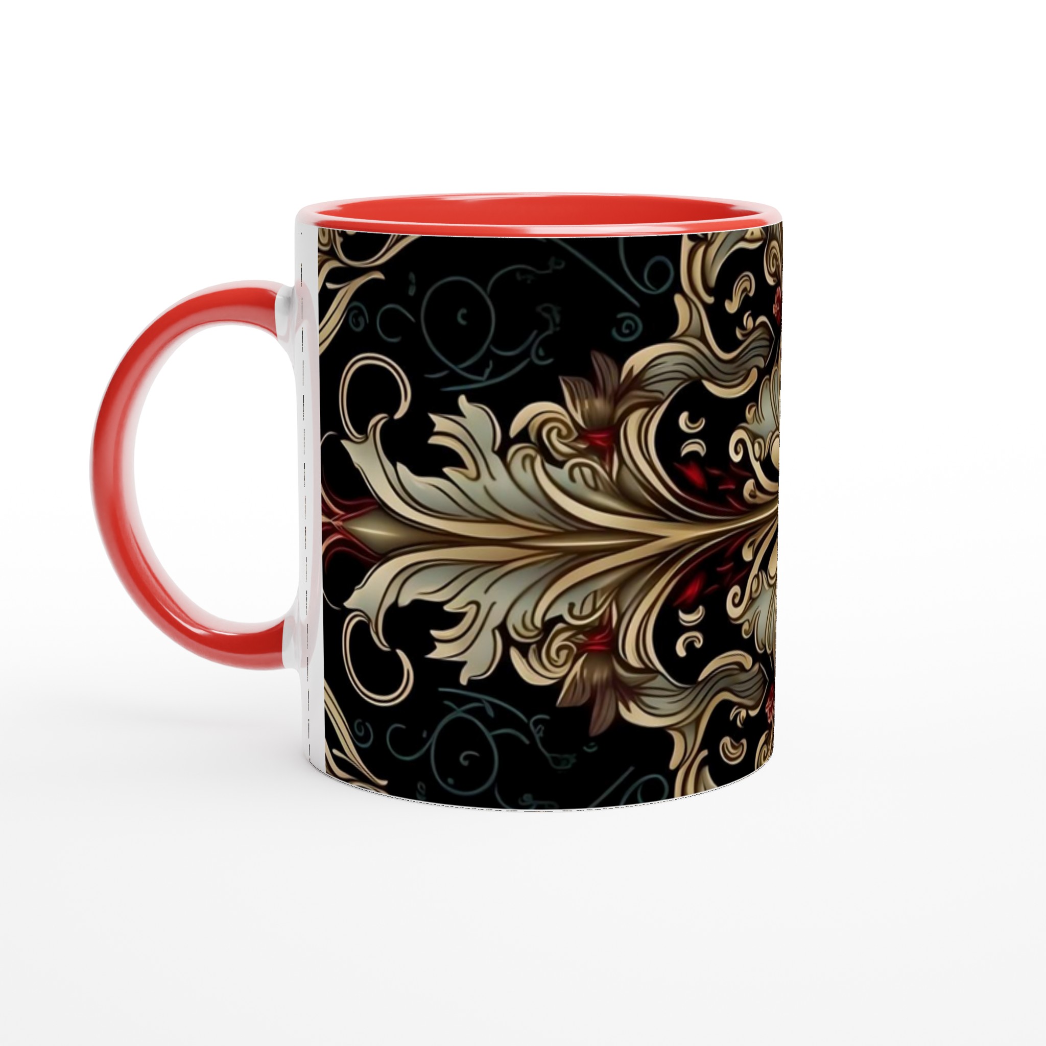 Elegant Baroque-Inspired 11oz Ceramic Mug in Your Choice of Seven Stunning Colors 5 1329d18c-79c9-4df8-b33c-8e6a88060d6e