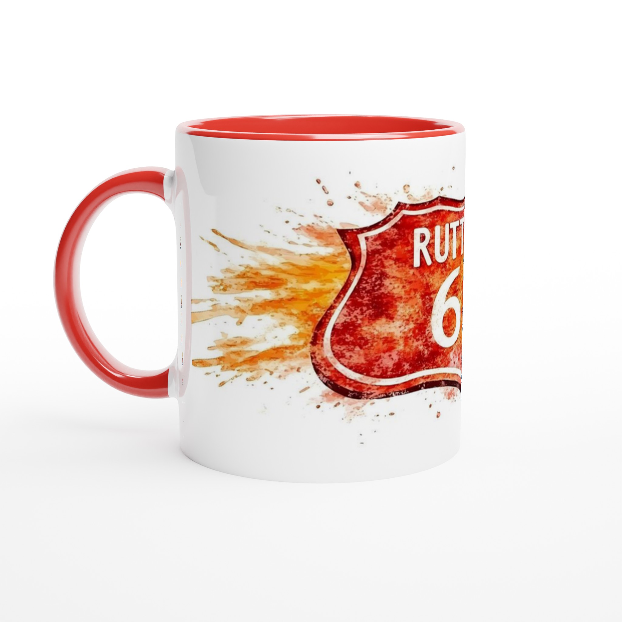 Route 66 Inspirerad Keramikmugg - Akvarellstil | 11oz Favoritkopp i Flera Färger 5 132f00cd-7e49-4e69-b4af-431c2672a1dd