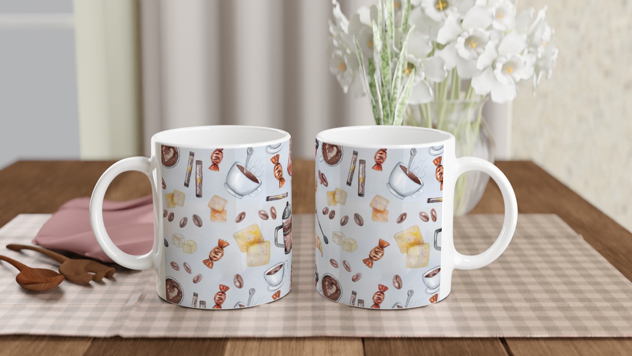 Vit 11oz keramisk mugg med charmigt kaffemotiv – välj bland sju livfulla färger 10 1340d9cb-cb5a-42da-bfd3-3d393308548e