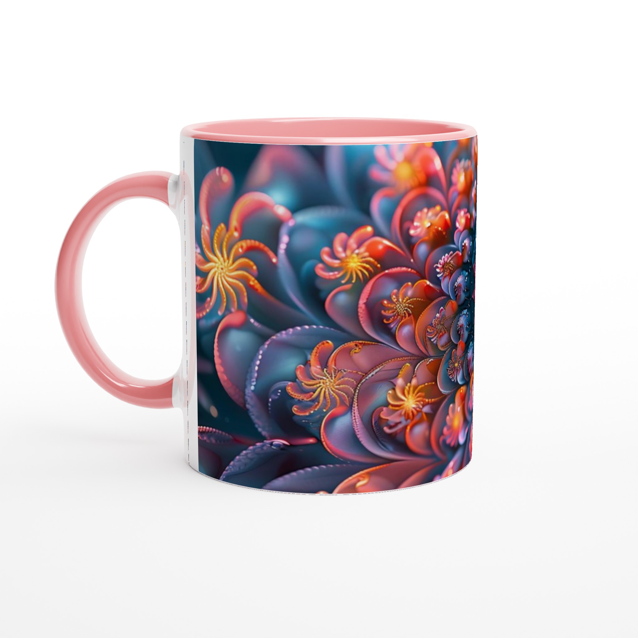 Abstrakt Fraktal Konst Mugg – Levande Blomsterdesign i Din Valda Färg 6 13432a4b-7718-4ee8-b718-207415db3f28