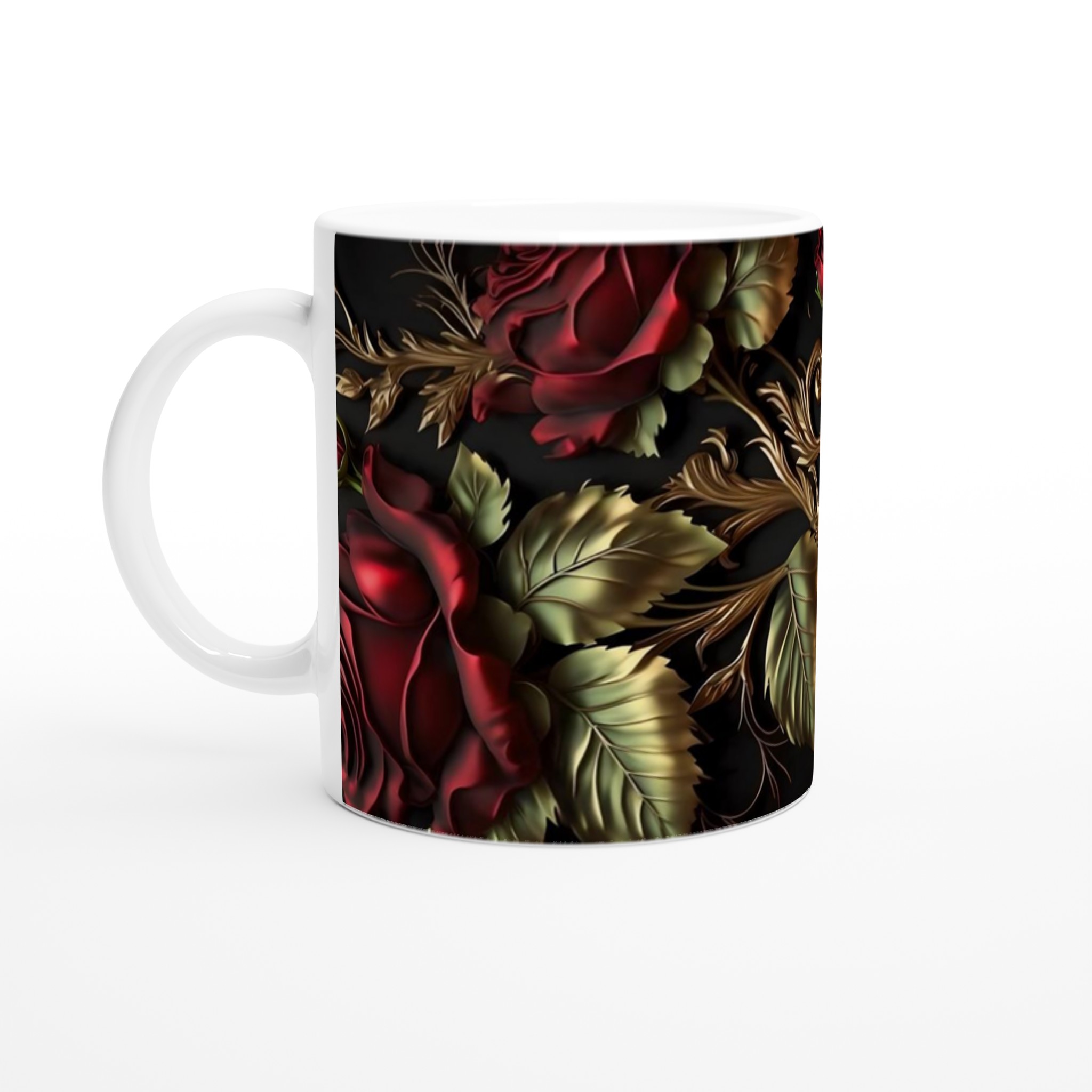 Elegant 11oz Keramisk Mugg med Rosor – Välj Din Favoritfärg för En Lyxig Känsla 1 134f77ba-a4fc-443d-9c8a-39b5322f424b