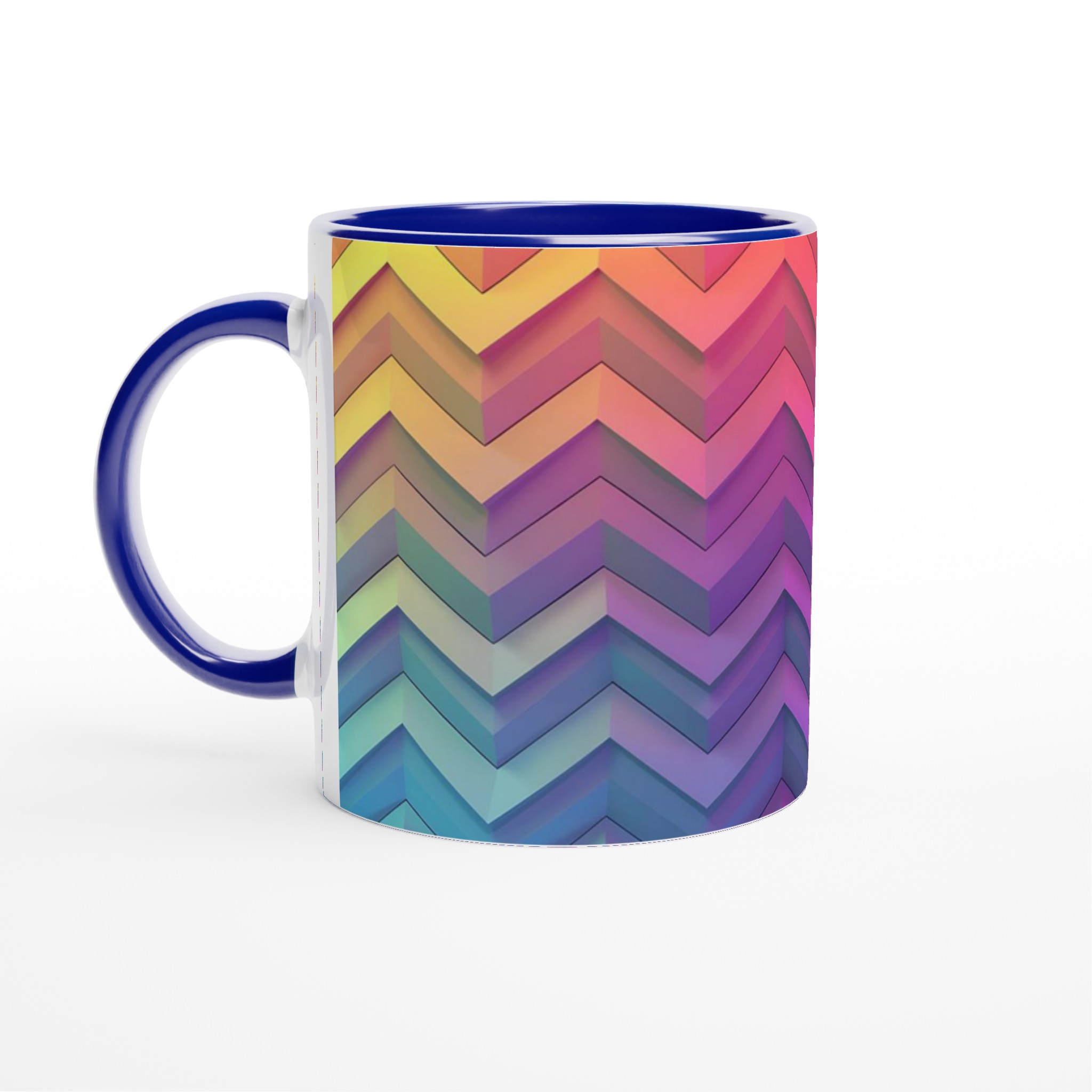 Chevron Rainbow Kaffemugg – Färgsprakande 11oz Keramikmugg för en pigg start på dagen 2 13576f25-3657-4c88-846d-59024d592f48