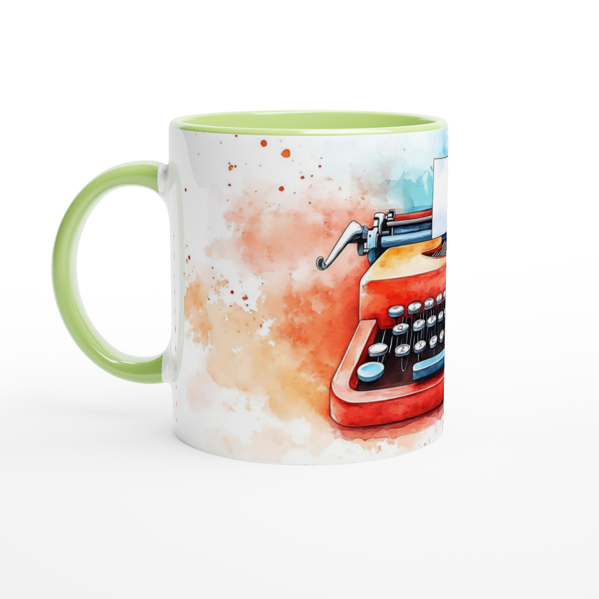 Retro Skrivmaskin Akvarellmugg – Kreativ Design i Valfri Färg, 11 oz Keramik 7 138361a5-3fcd-4ae8-b9c3-e2eb7e08b75c