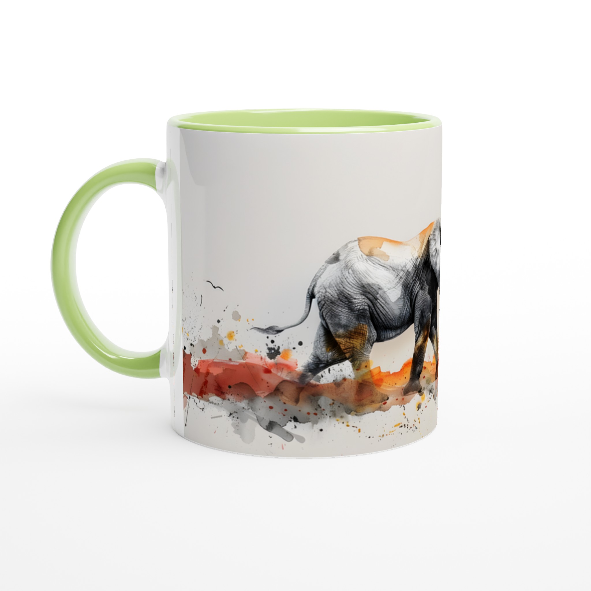 Abstrakt Solnedgång Elefant Mugg – 11oz Keramisk Mugg i Valfri Färg 7 1384ff31-8584-4047-8b24-dc7b630e7f4e