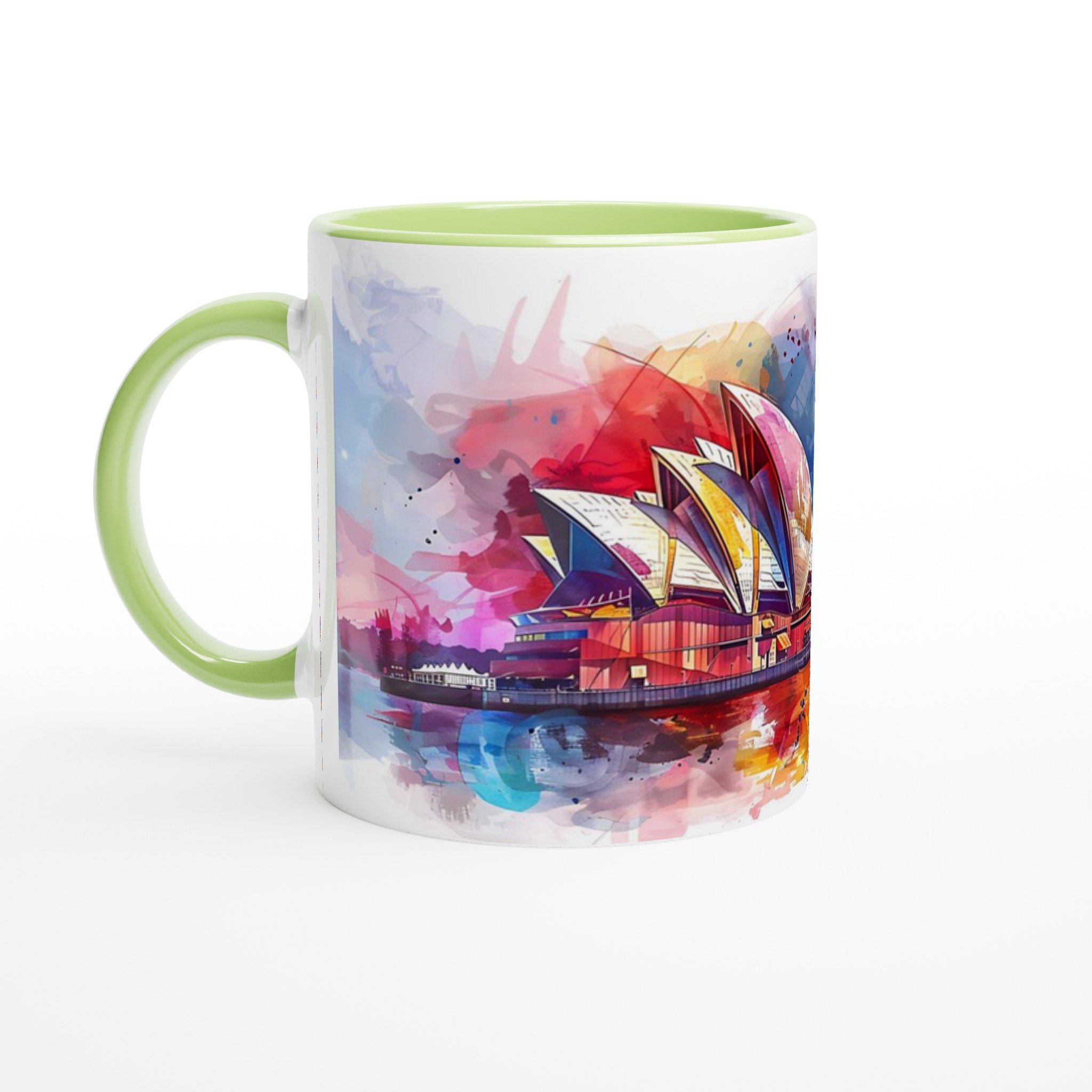 Abstrakt Akvarell Sydney Operahus Mugg – Färgstark Kaffemugg i Premium Keramik, 11oz 7 13bd5bb0-da18-4b54-9cee-a6519285c92f