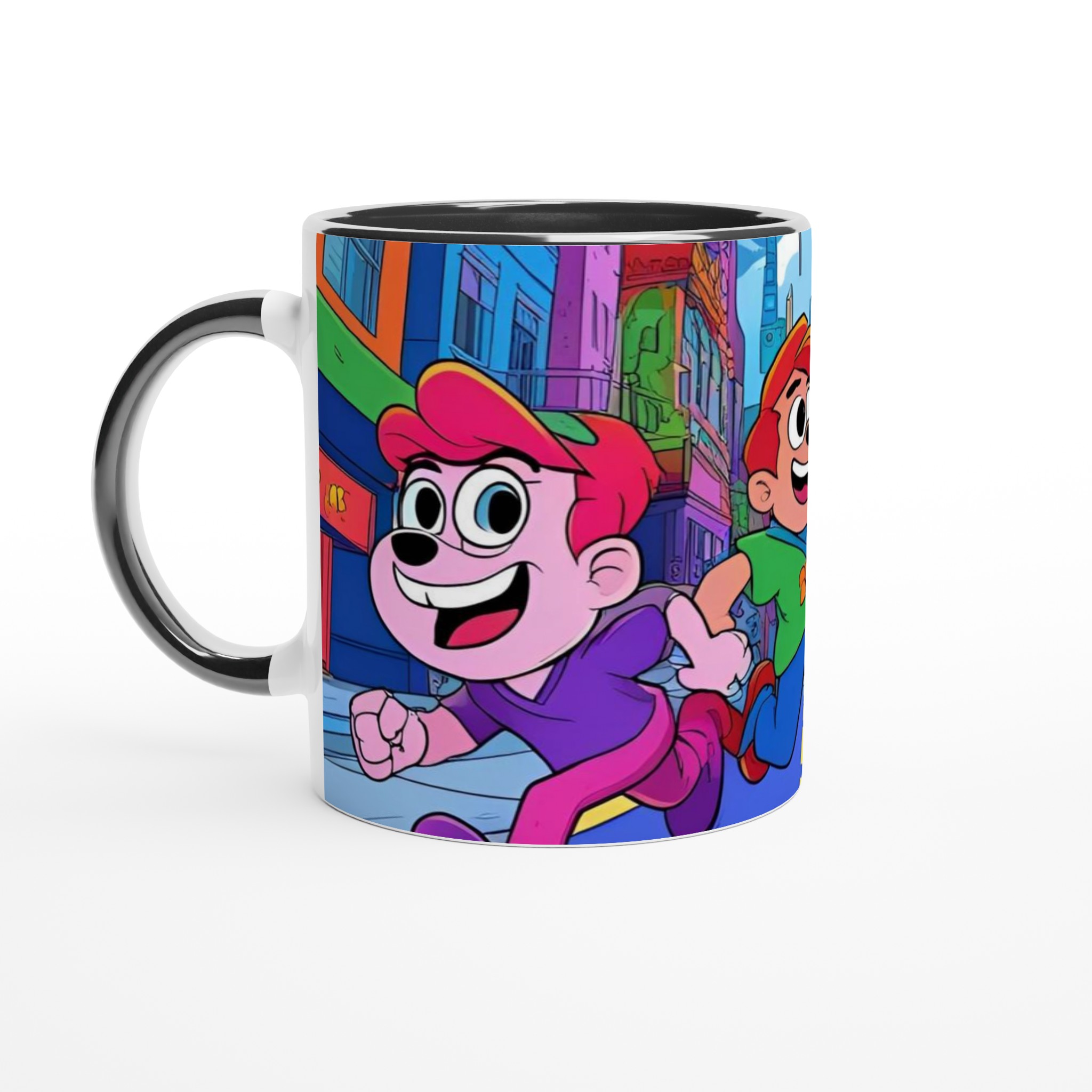 Vit 11oz keramisk mugg med lekfulla och färgstarka karaktärer – välj din favoritfärg 4 13f9c21b-963d-4445-b382-997d48623163