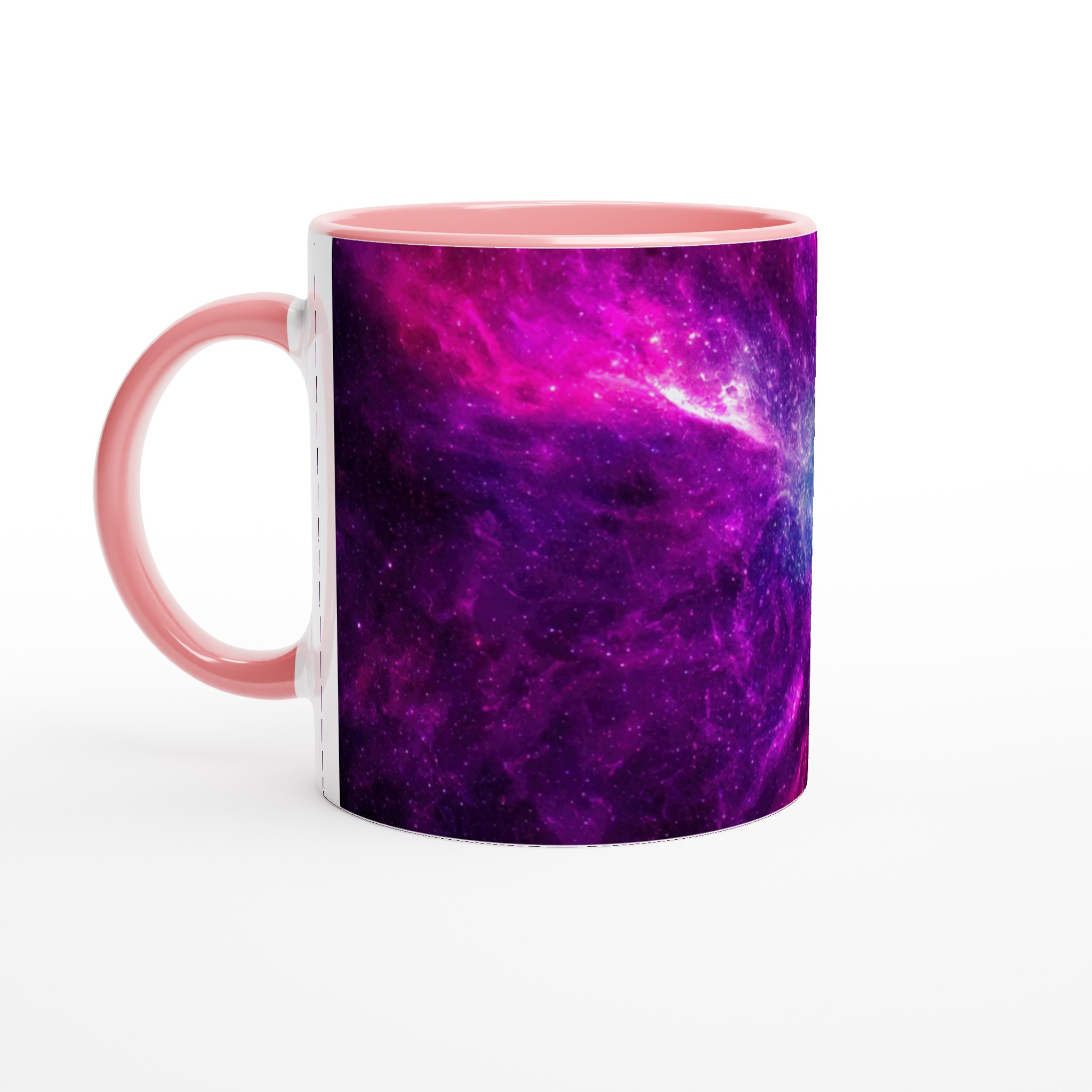 Vit 11oz keramisk mugg med galaxinspirerat motiv – välj din favoritfärg för en unik start på dagen 6 143c22c9-57b2-41d0-9ffb-a3c88140bfb2