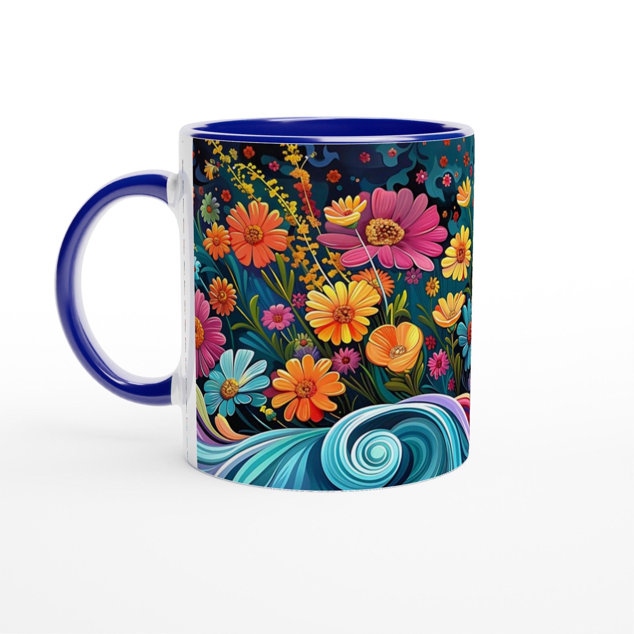Blomstrande Fält Keramikmugg - 11oz färgglad kaffekopp för en konstnärlig start på dagen 2 145ee19b-dddf-4b0e-9ffb-229ce7921f37