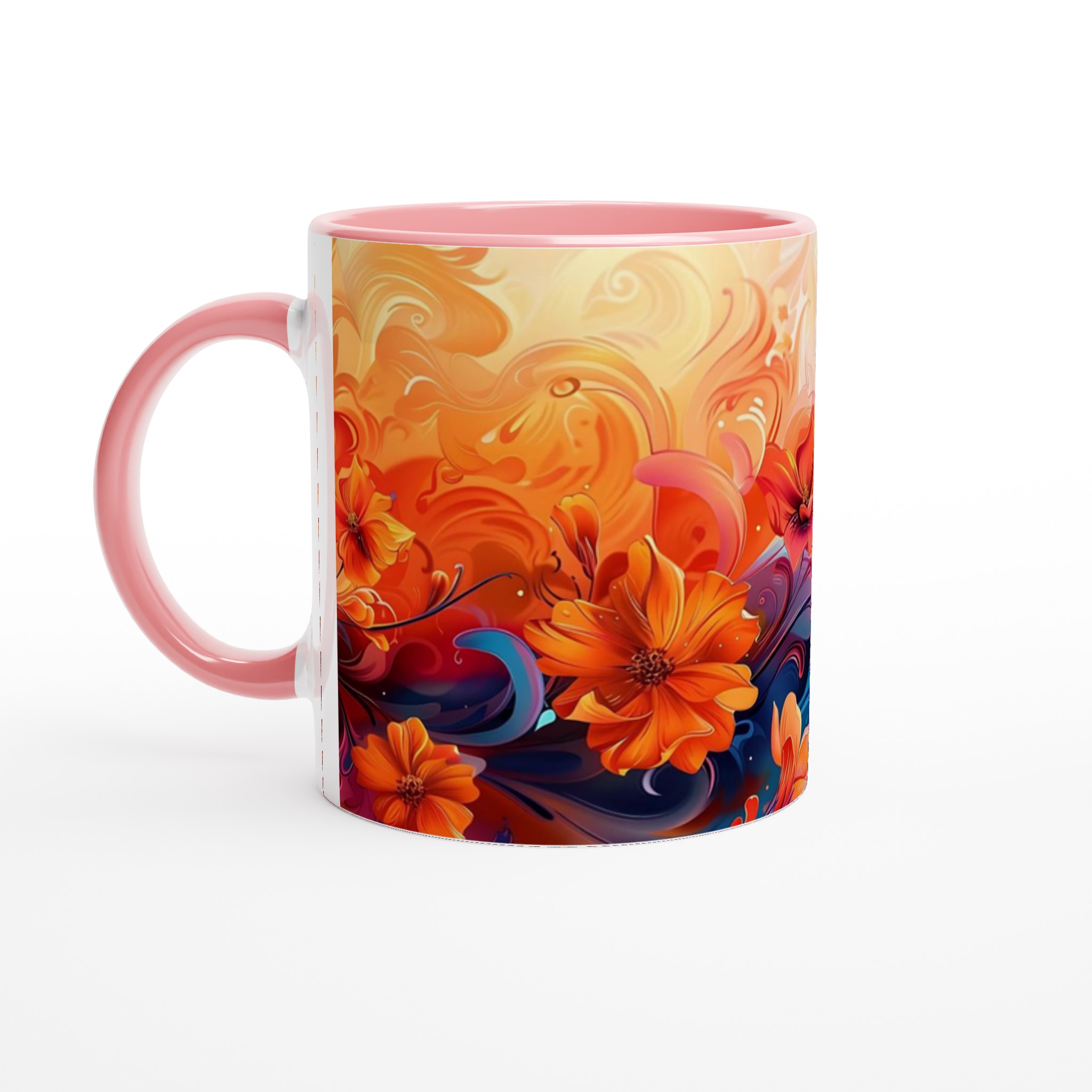 Abstrakt Blommig Konst Mugg – Livfulla Nyanser & Konstnärlig Elegans, Välj Bland Flera Färger 6 148b1dbb-da99-460b-a987-6cb14ecff374