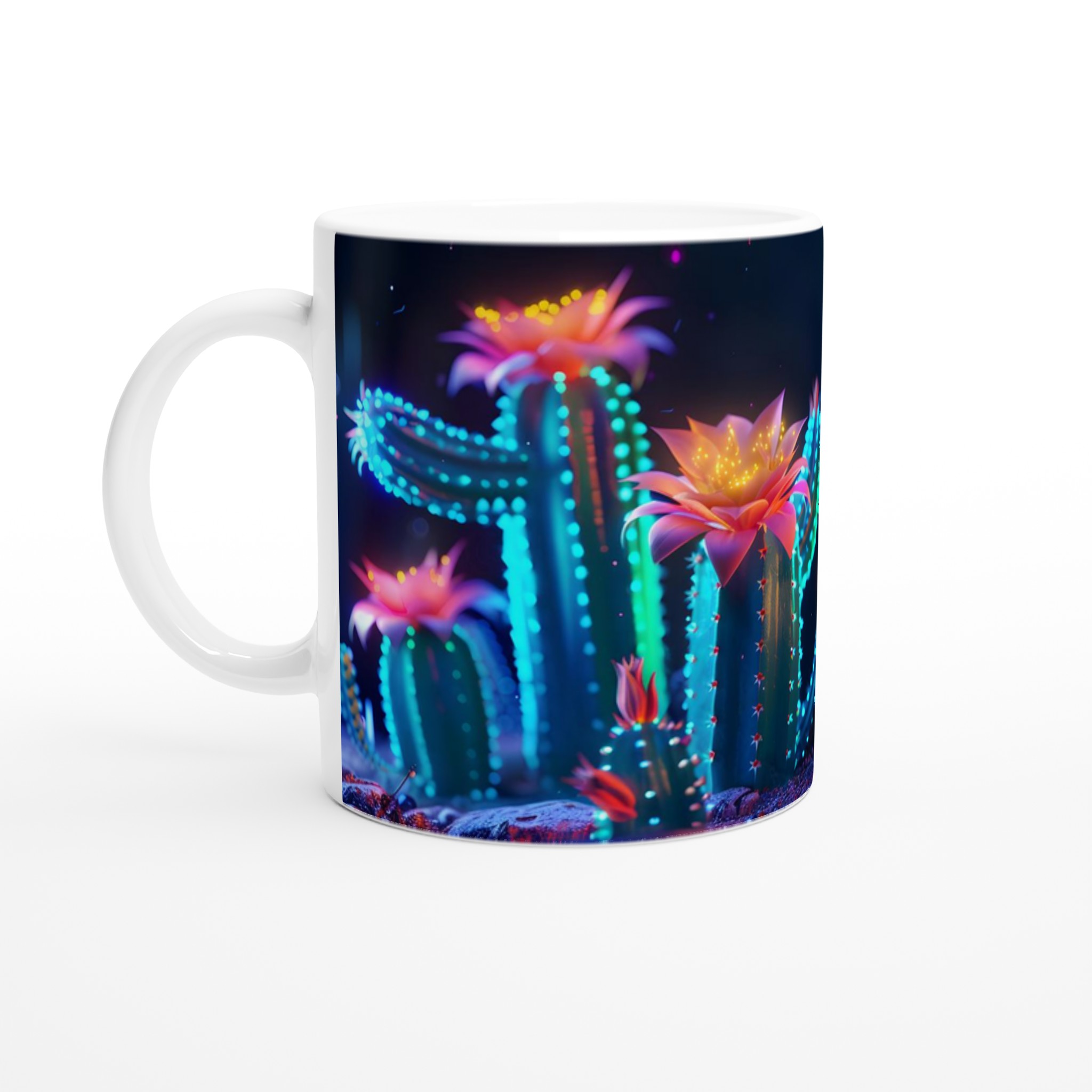 Neon Cactus Dröm Mugg – 11oz Keramisk Kaffekopp med Levande UV-Blommande Kaktusmotiv i Valfri Färg 1 14982f49-09e8-4333-aa37-fe4464d57dbd