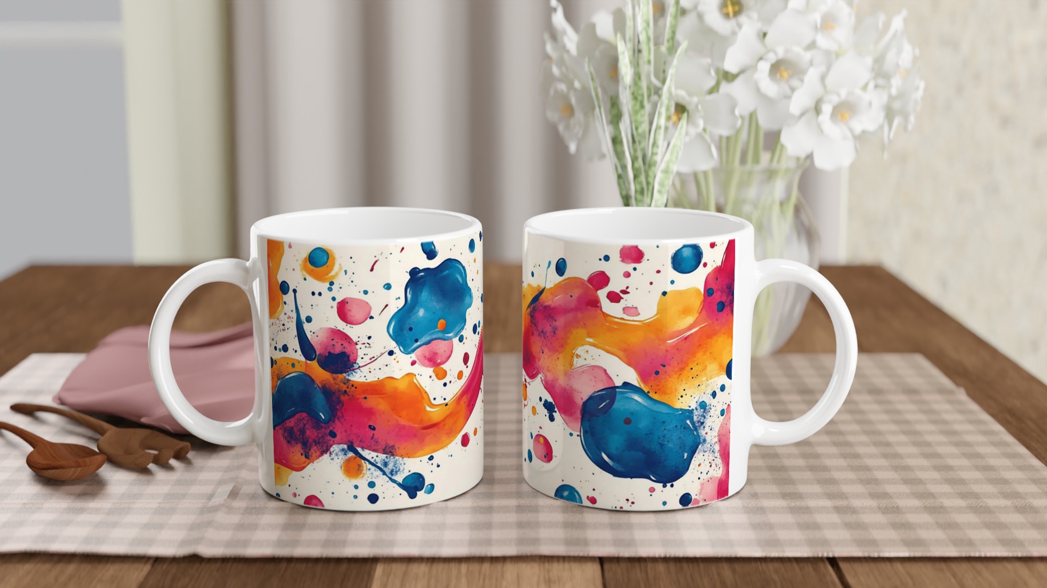 Konstnärlig Färgexplosion 11oz Keramikmugg – Välj bland 7 Livfulla Nyanser 10 149ec98f-012f-40b4-941c-5b6cbb291325
