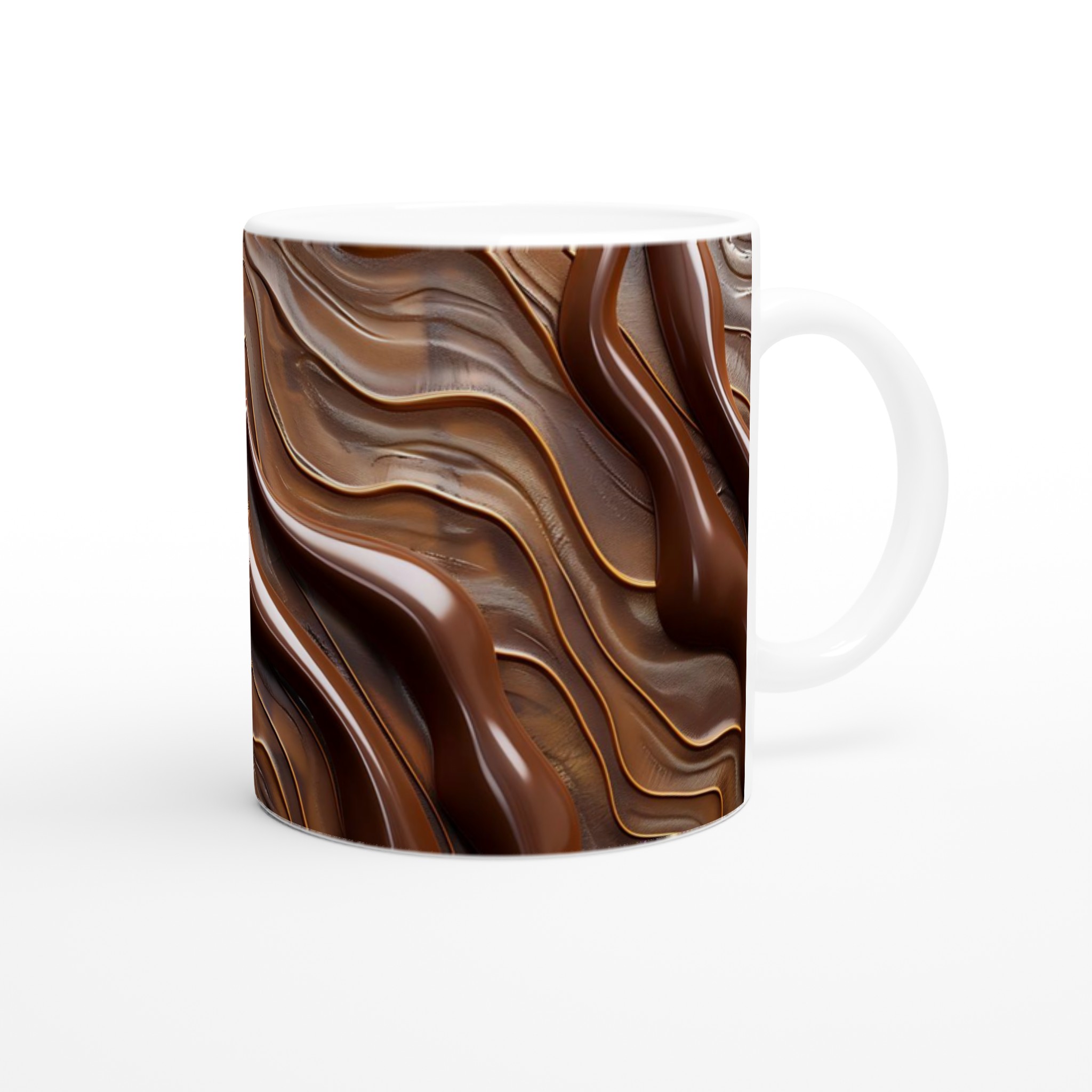 Vit 11oz keramisk mugg med elegant chokladbrunt mönster – välj bland sju stilrena färger 9 14cf0dbc-7ff9-4121-aec5-2746bacaf944