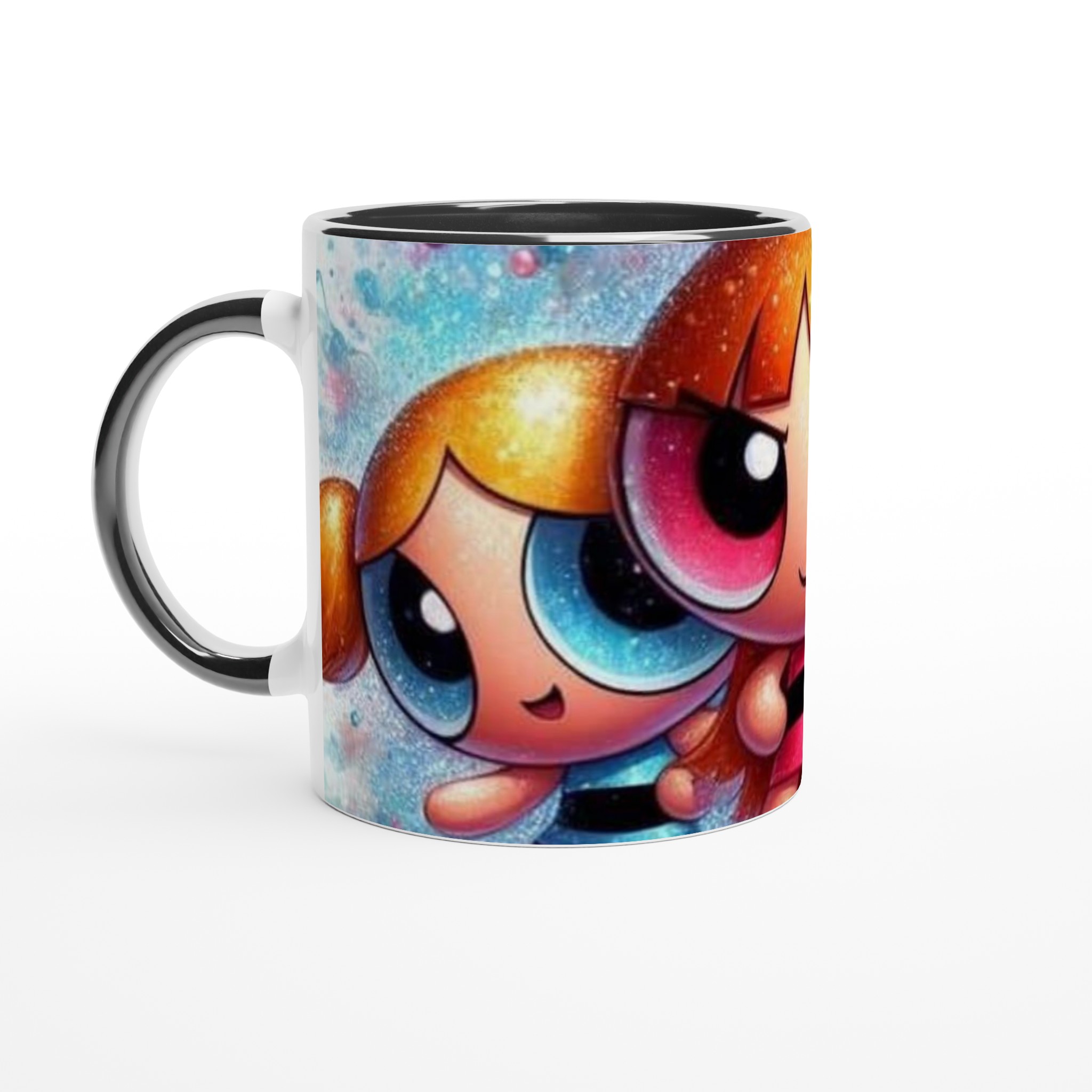 Vit 11oz keramisk mugg med kraftfullt Powerpuff Girls-tryck i livfulla färger 4 1542e343-2336-48a9-9239-73b11a1ba307